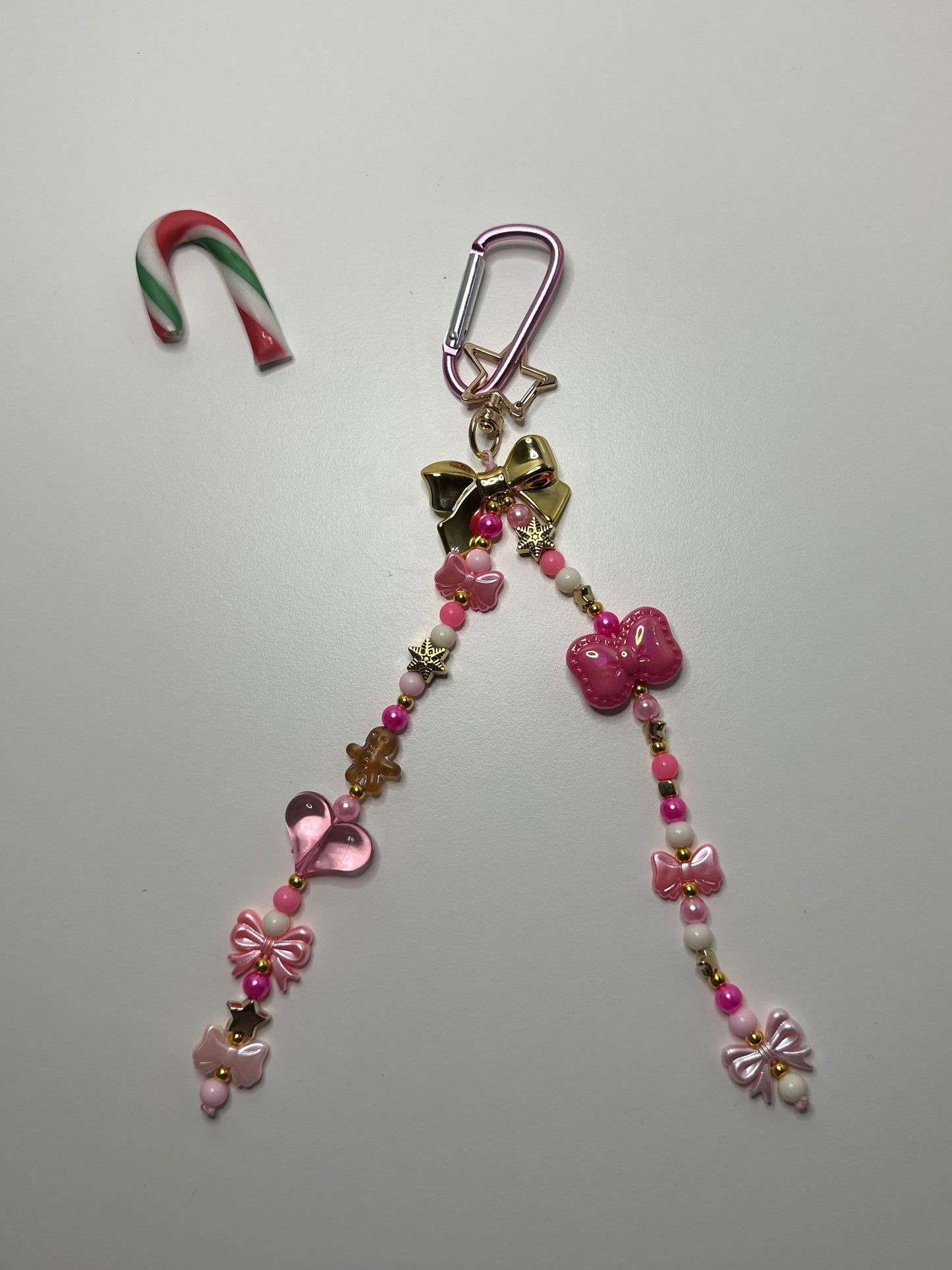 Pink Christmas keyring