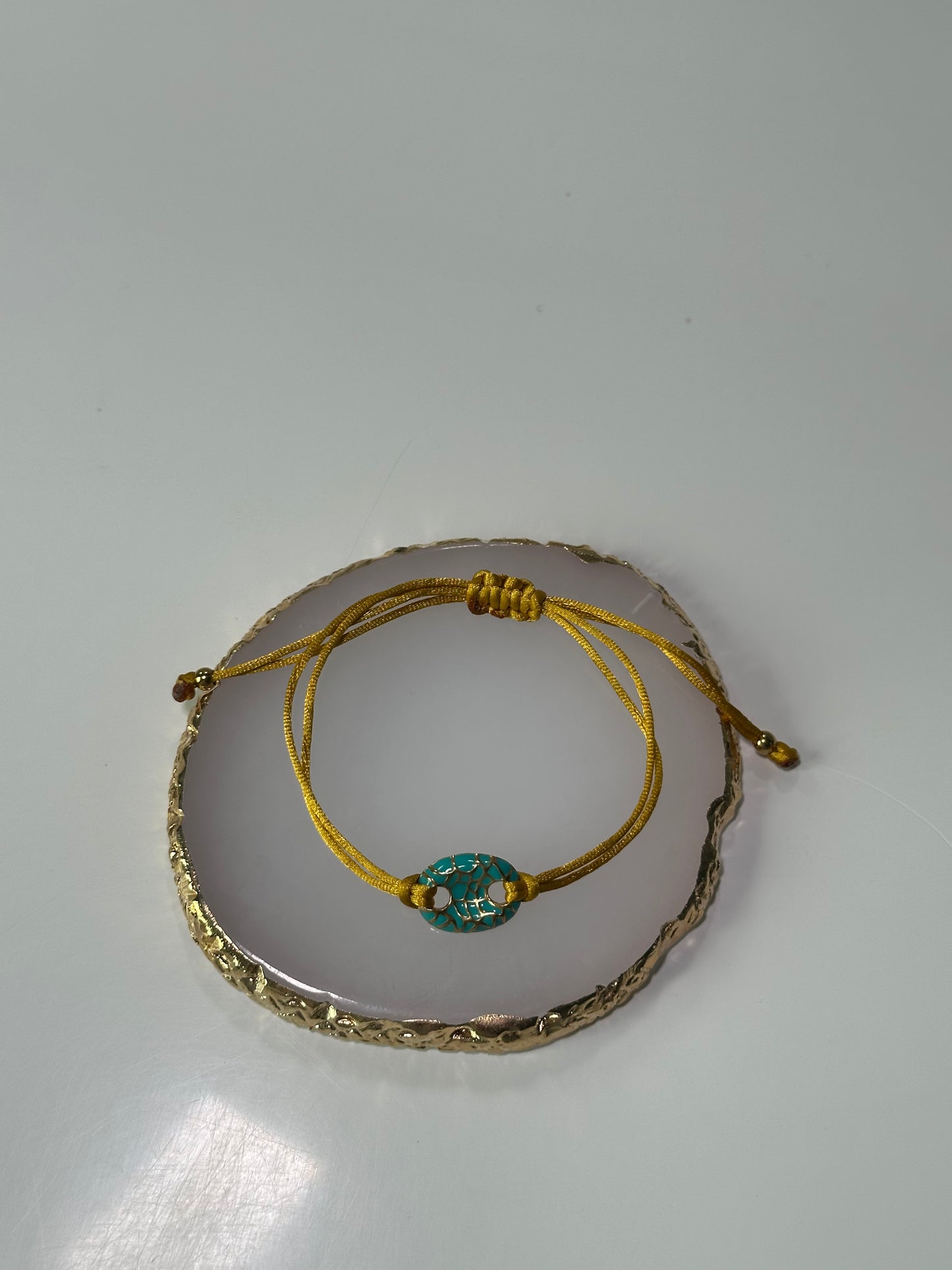 Turquoise adjustable bracelet (gold)