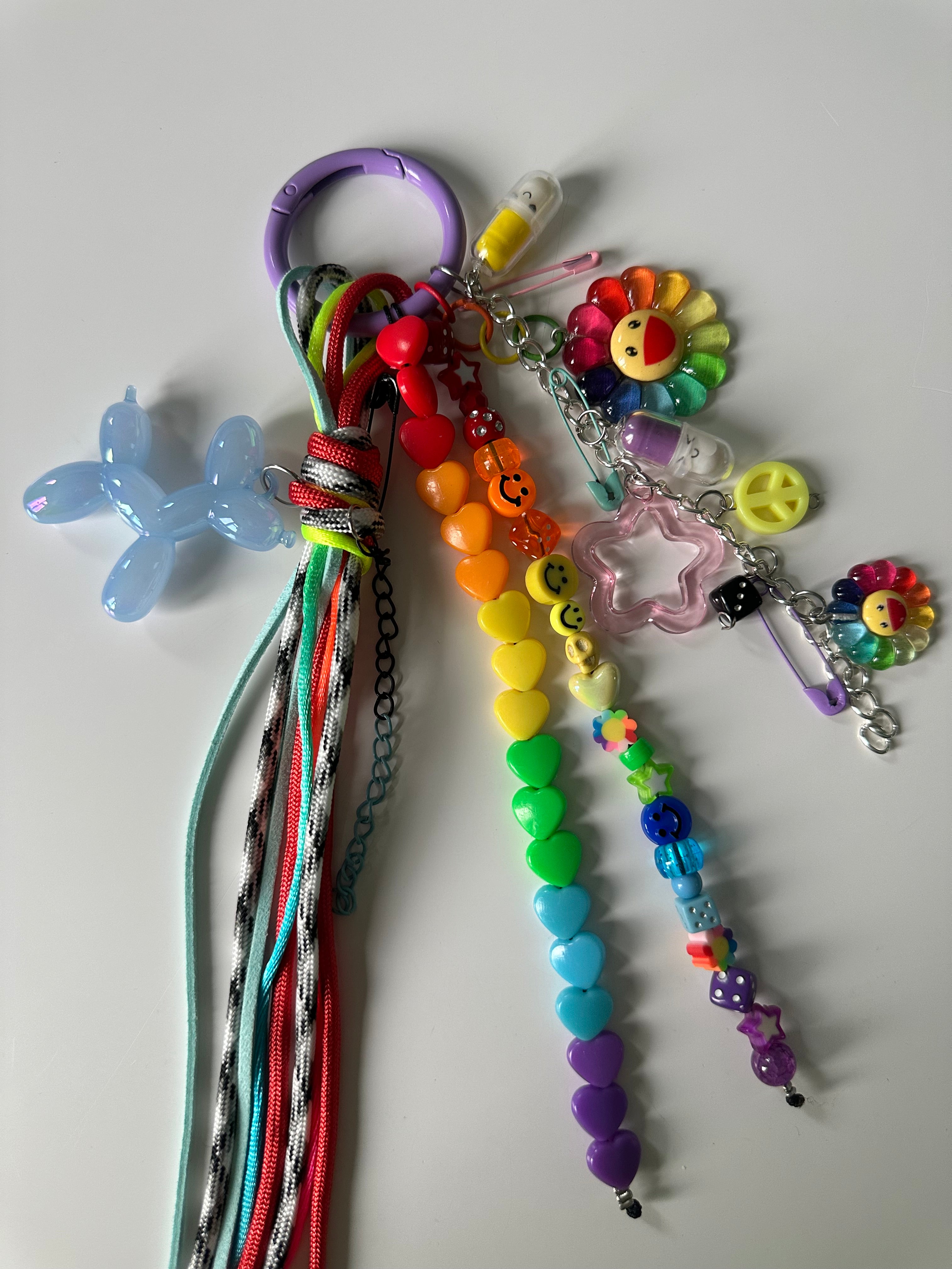 Funky rainbow bag charm