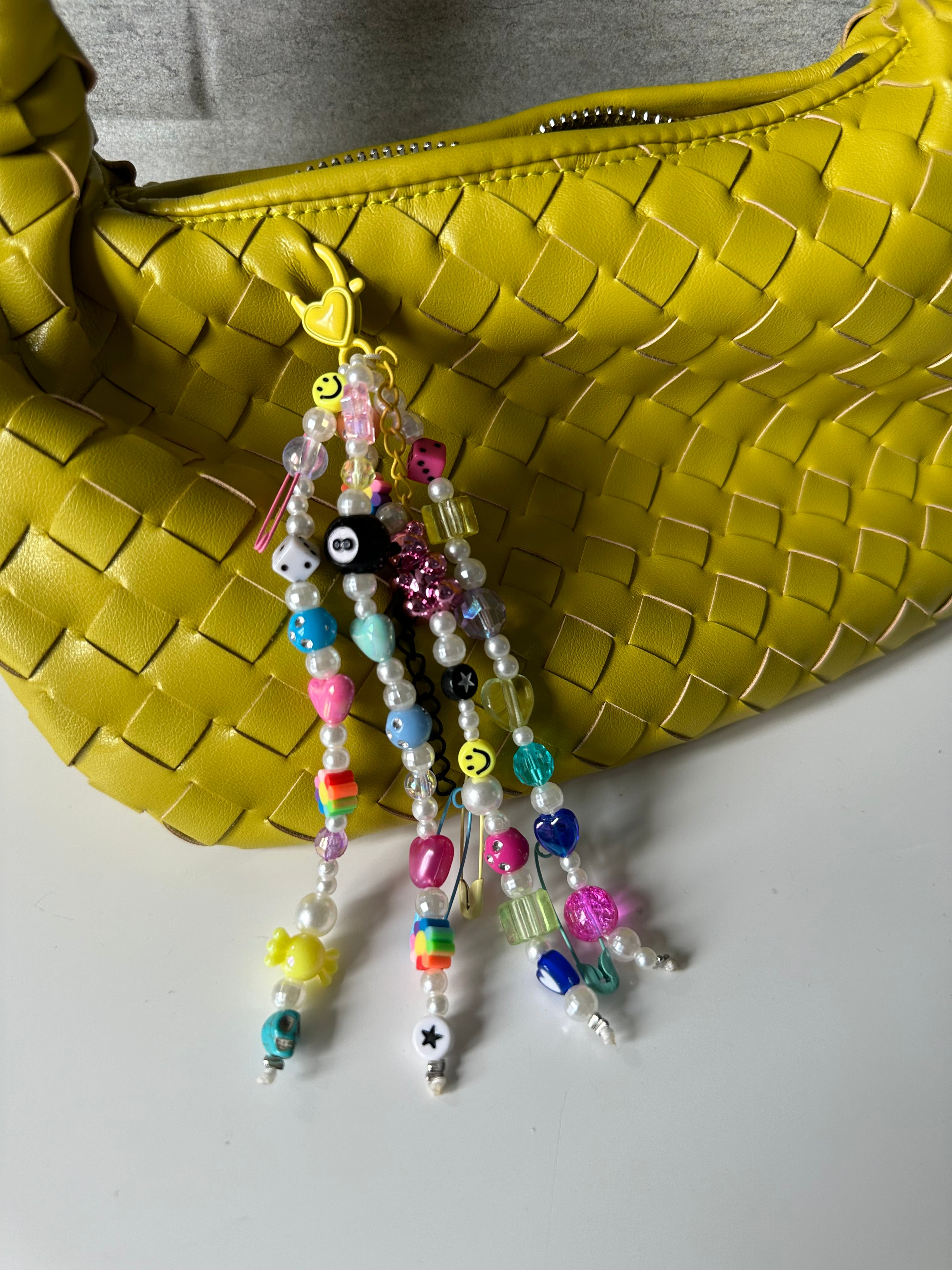Funky pearl bag charm