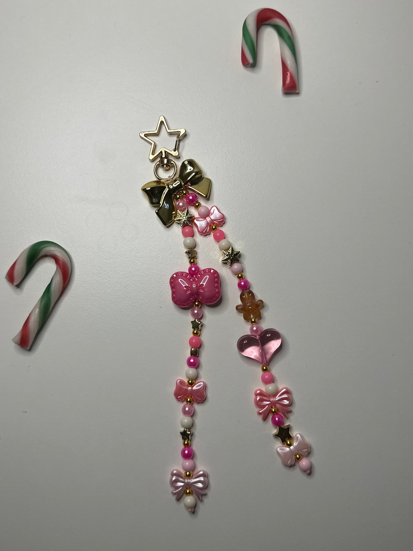 Pink Christmas keyring