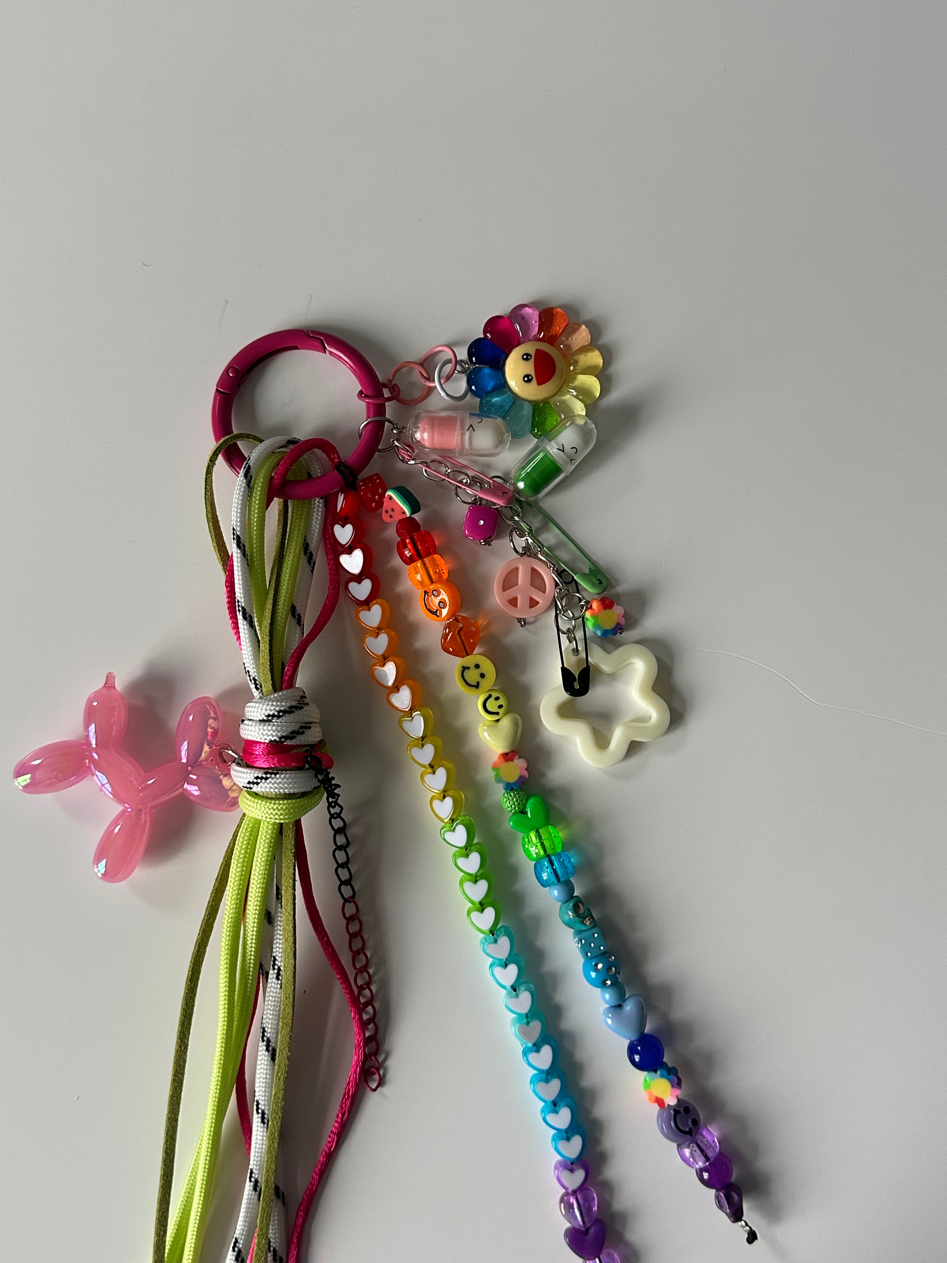 Abby bag charm (pink dog)