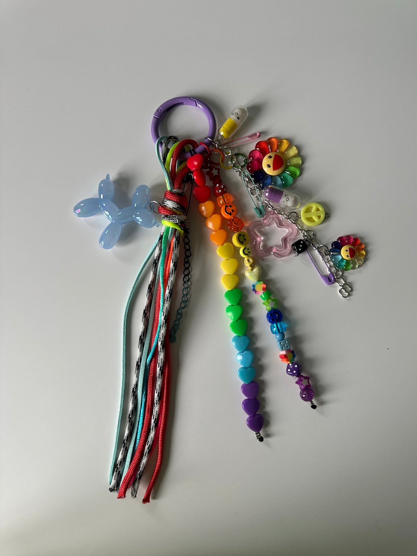 Funky rainbow bag charm