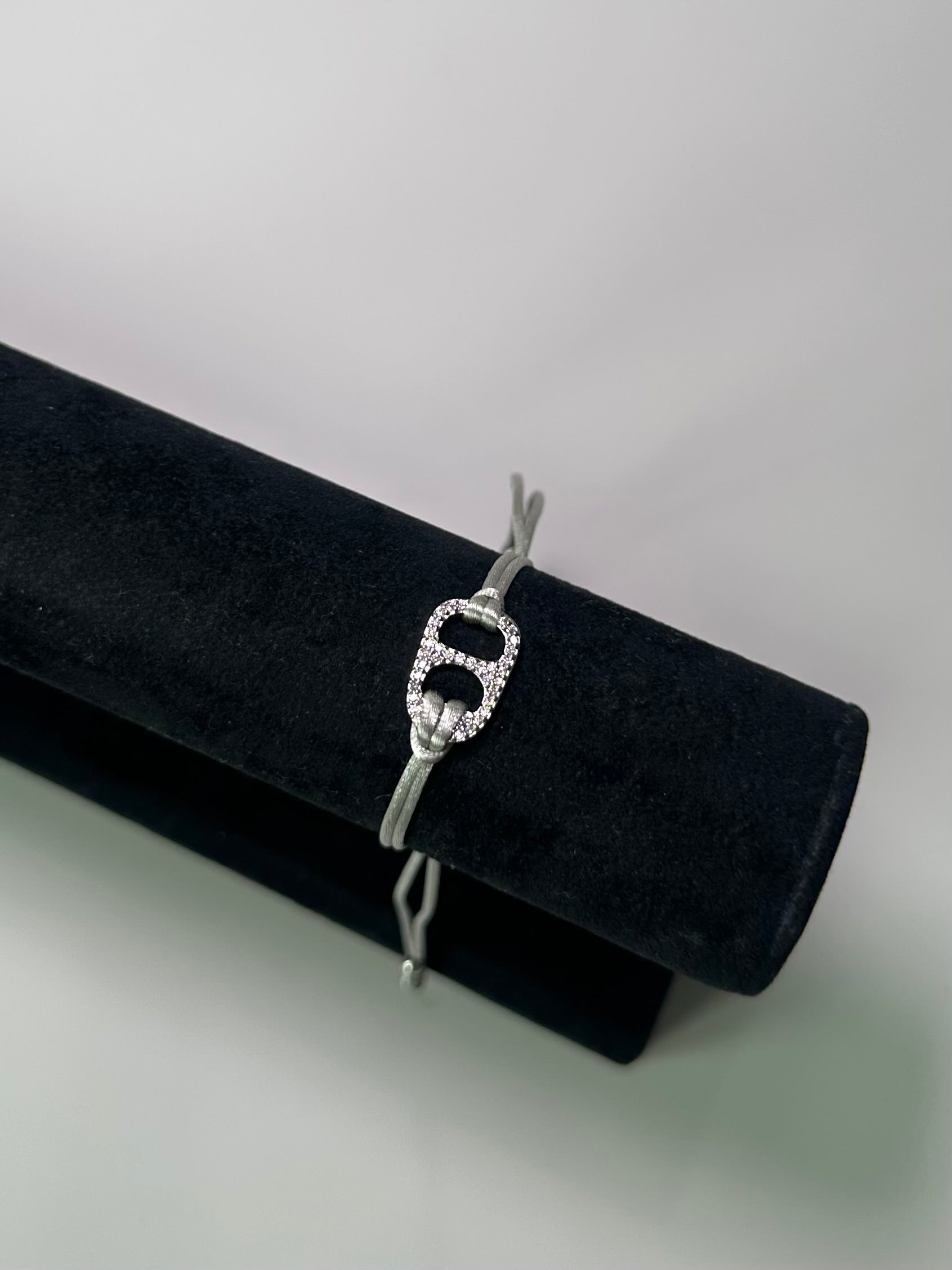 Crystal adjustable bracelet (silver)