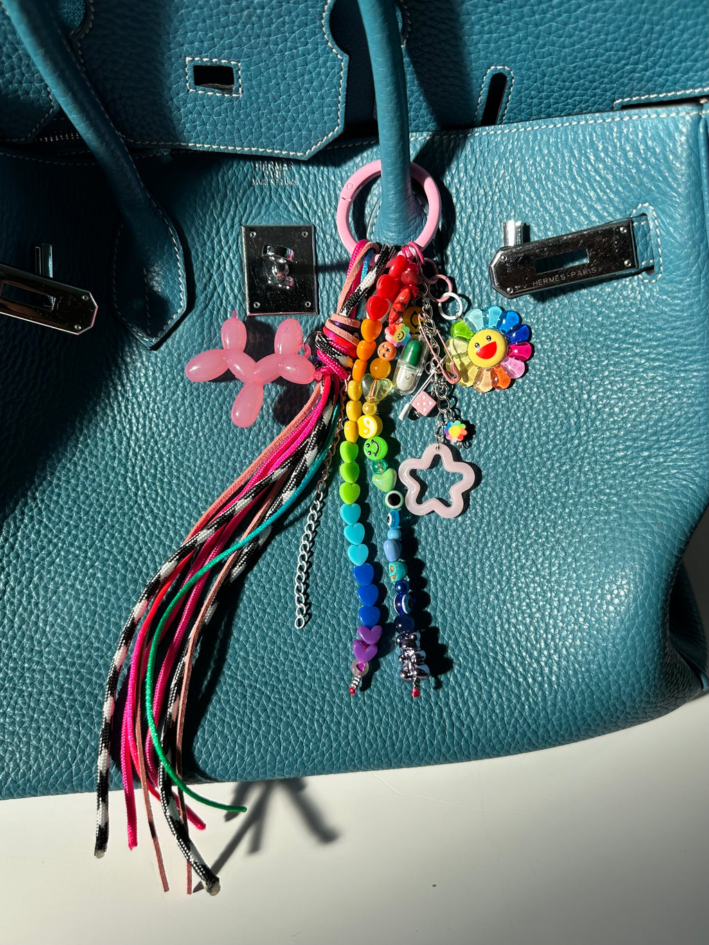 Abby bag charm (pink dog)