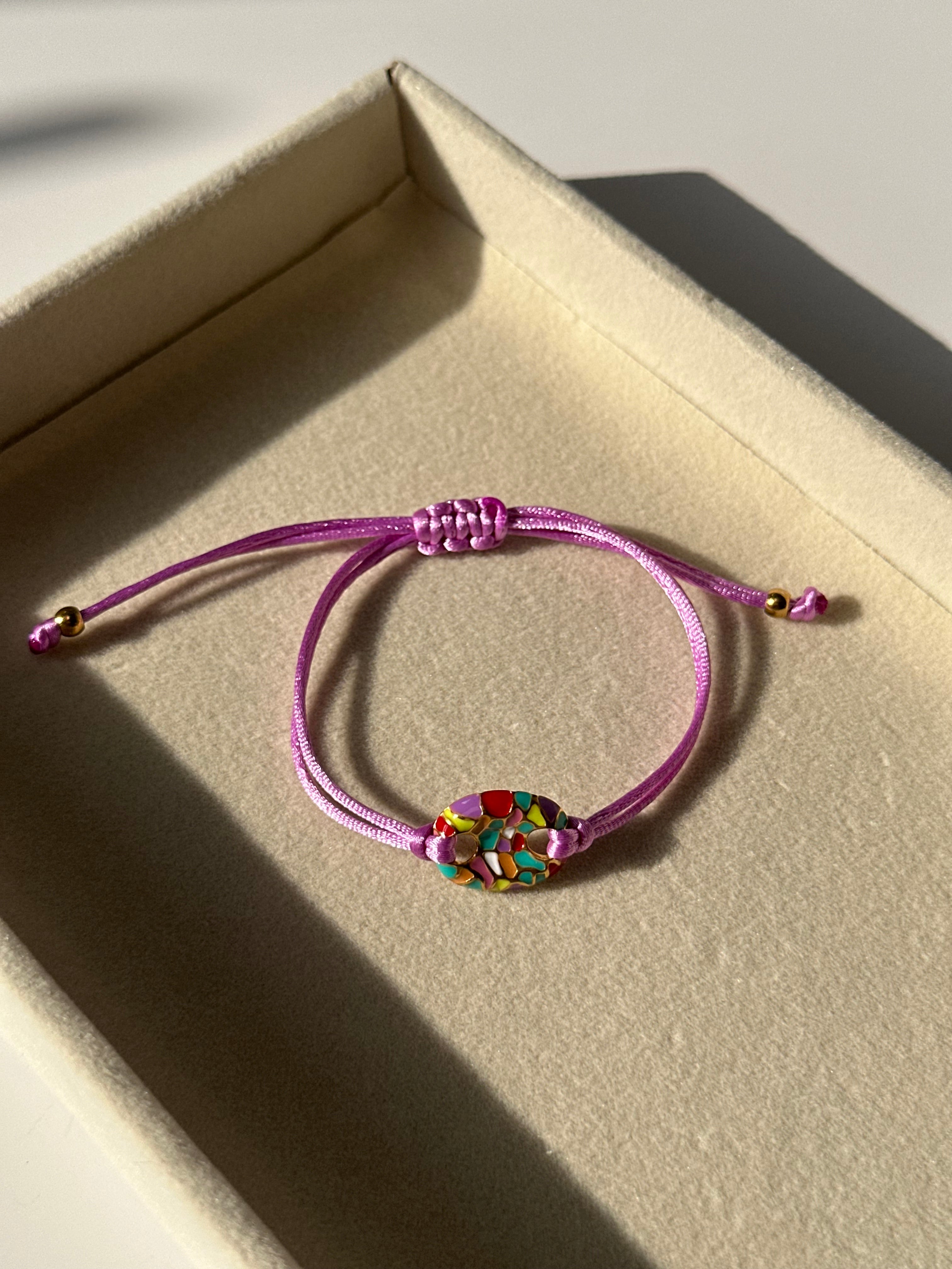 Amethyst adjustable bracelet (gold)