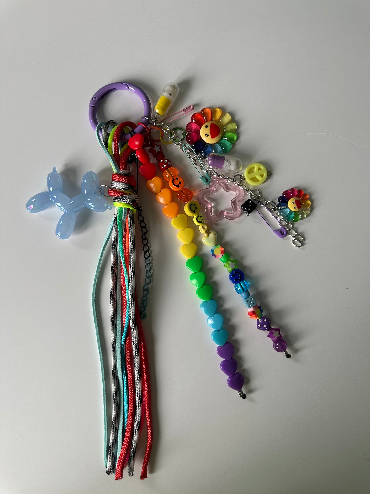 Funky rainbow bag charm