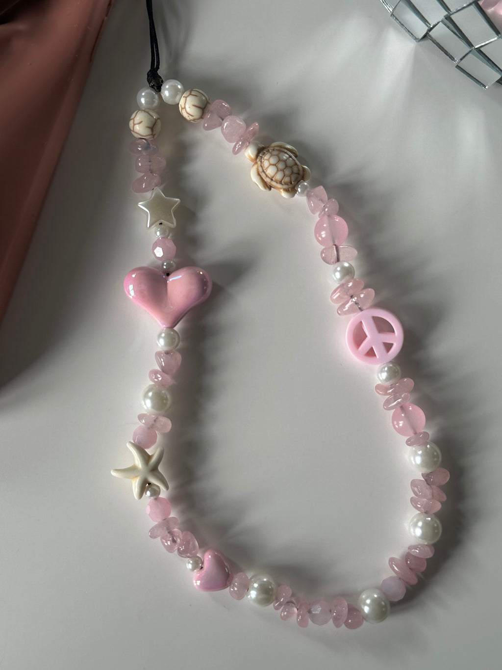 Rose Quartz phone charm