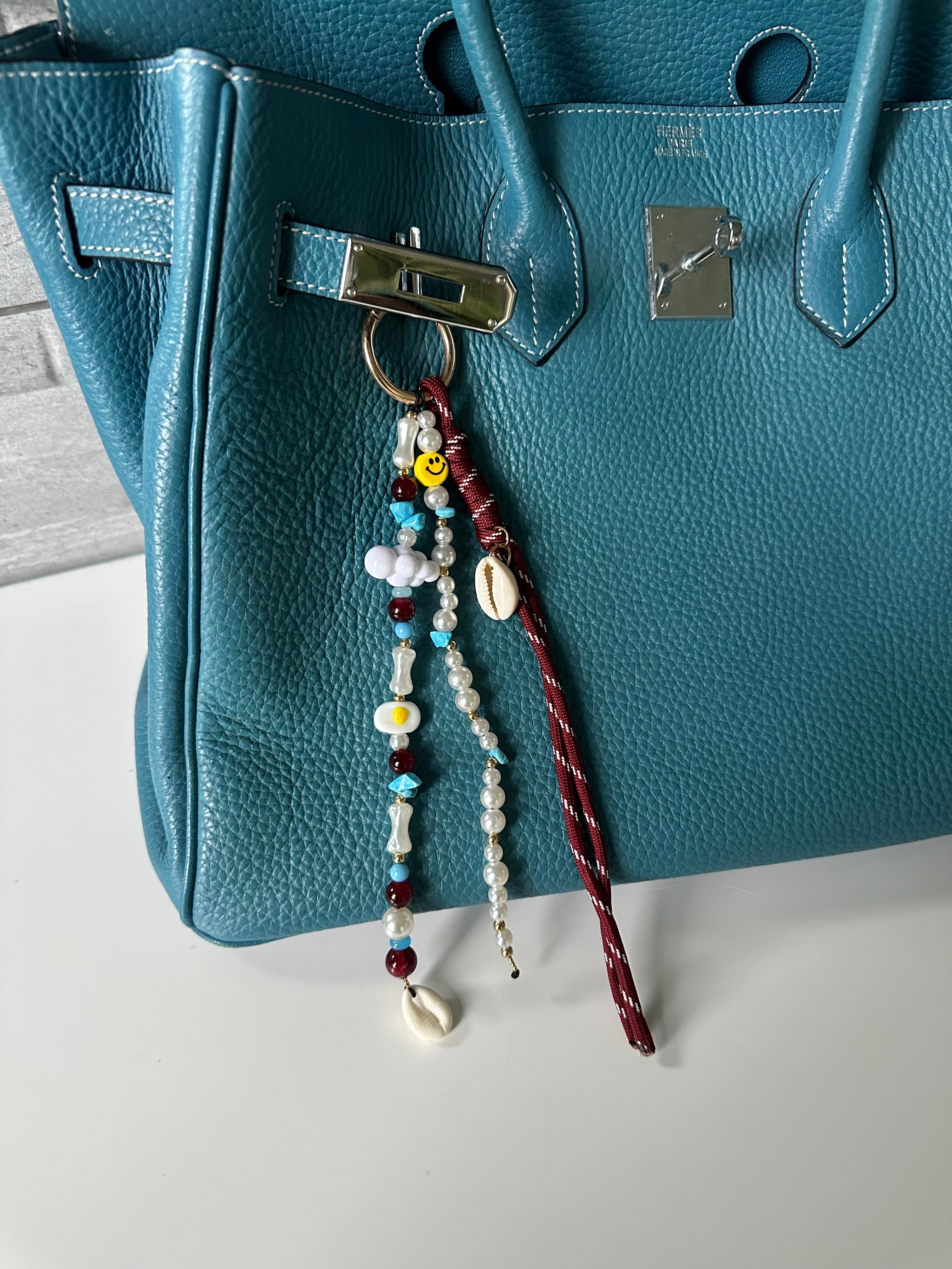 Happy cloud bag charm