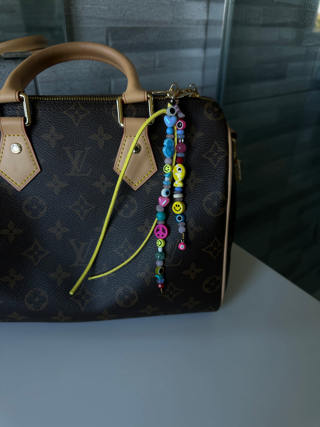 Paisley bag charm (yellow)