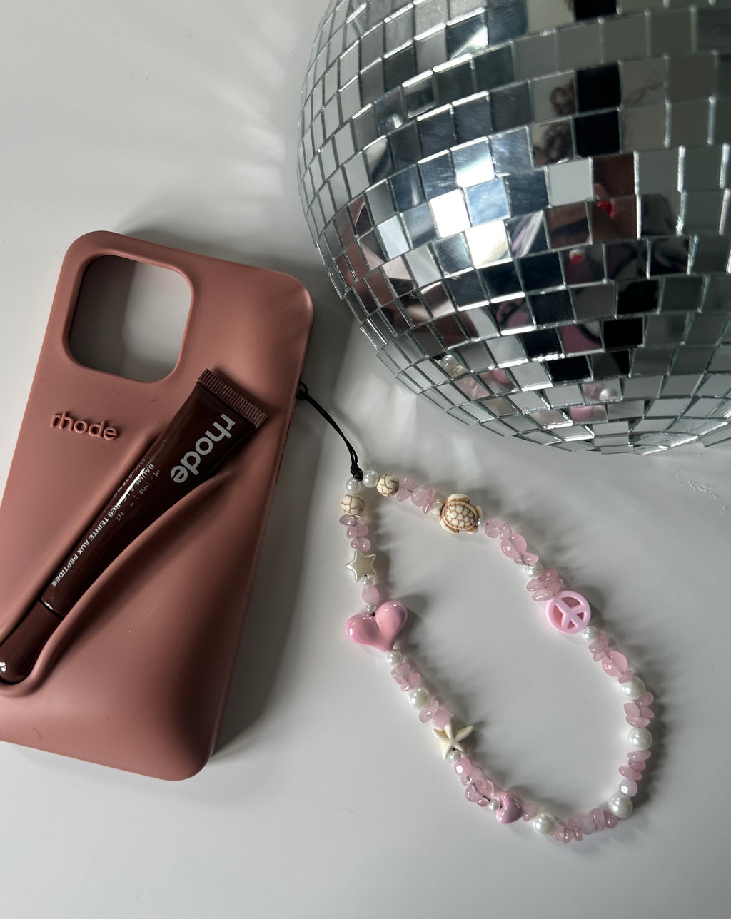 Rose Quartz phone charm