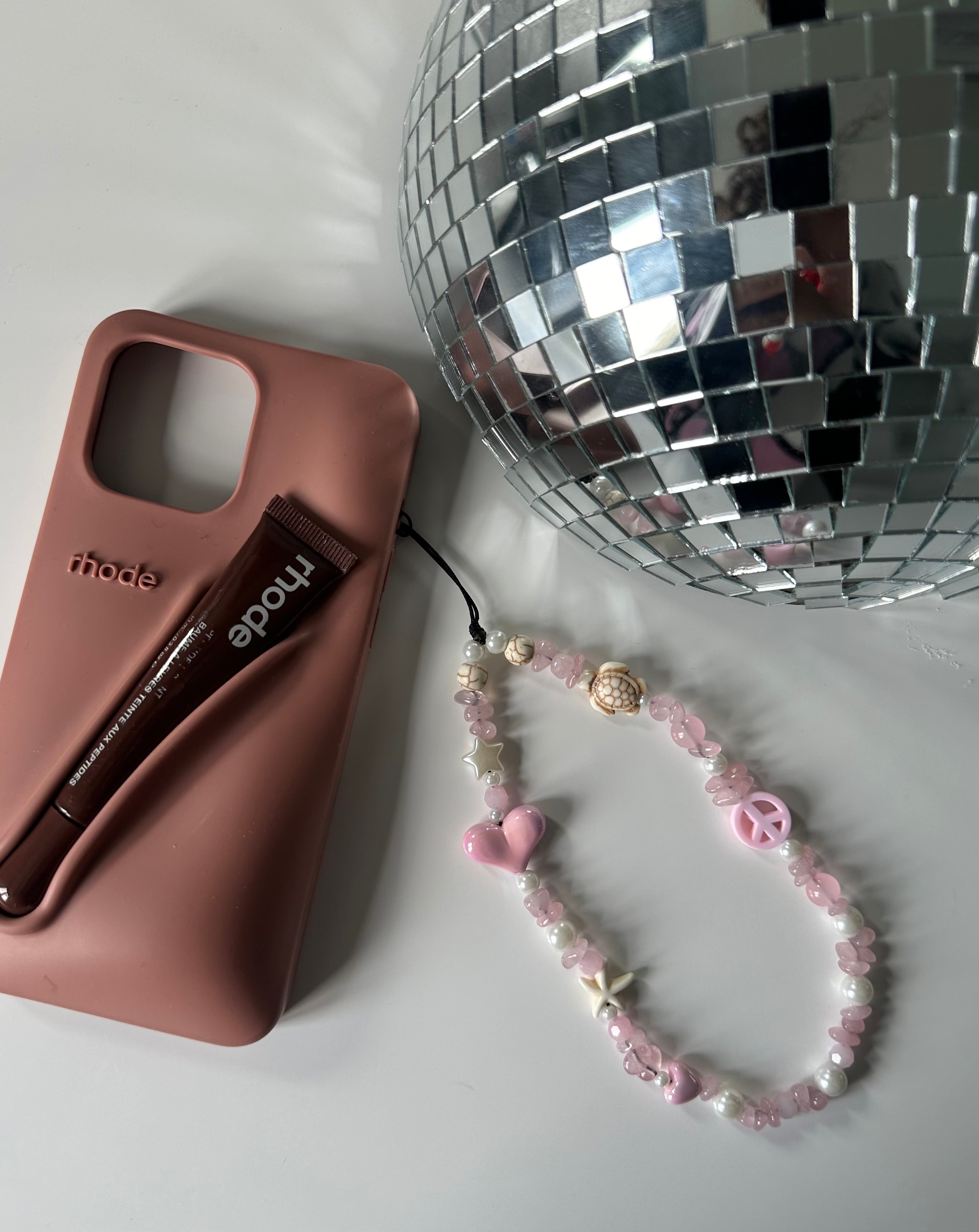 Rose Quartz phone charm