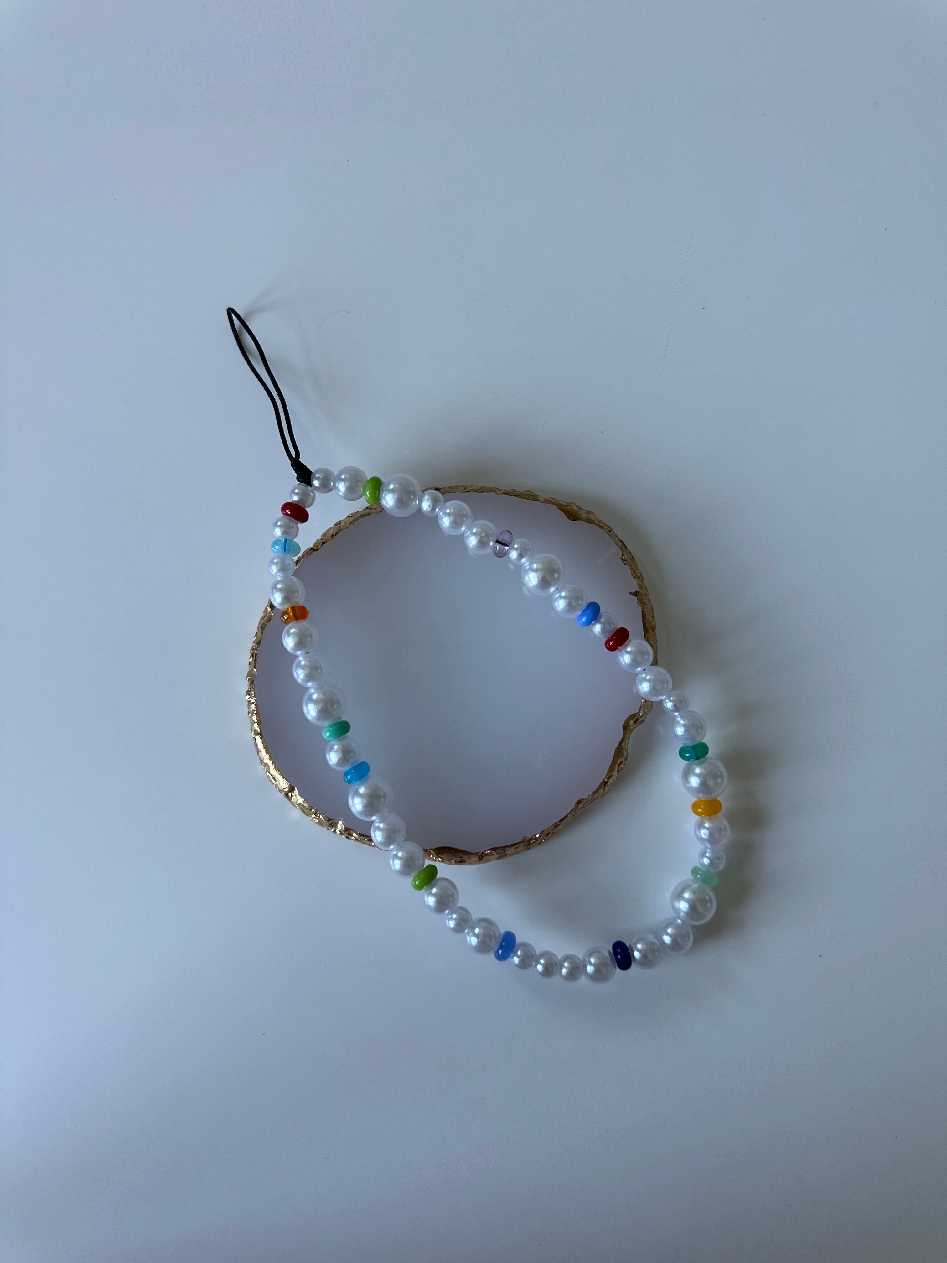 Colourful pearls phone charm