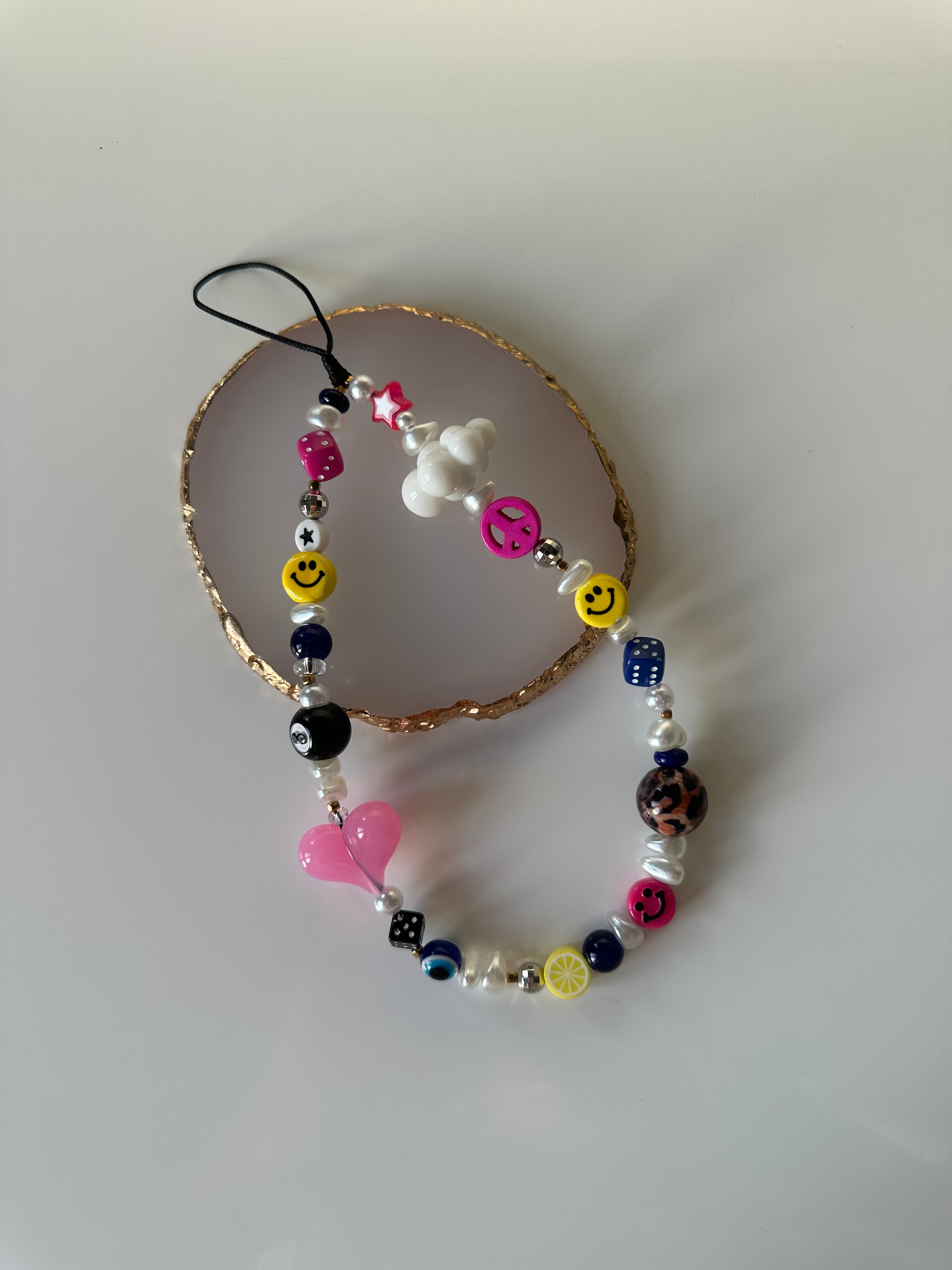 Happy hippy phone charm