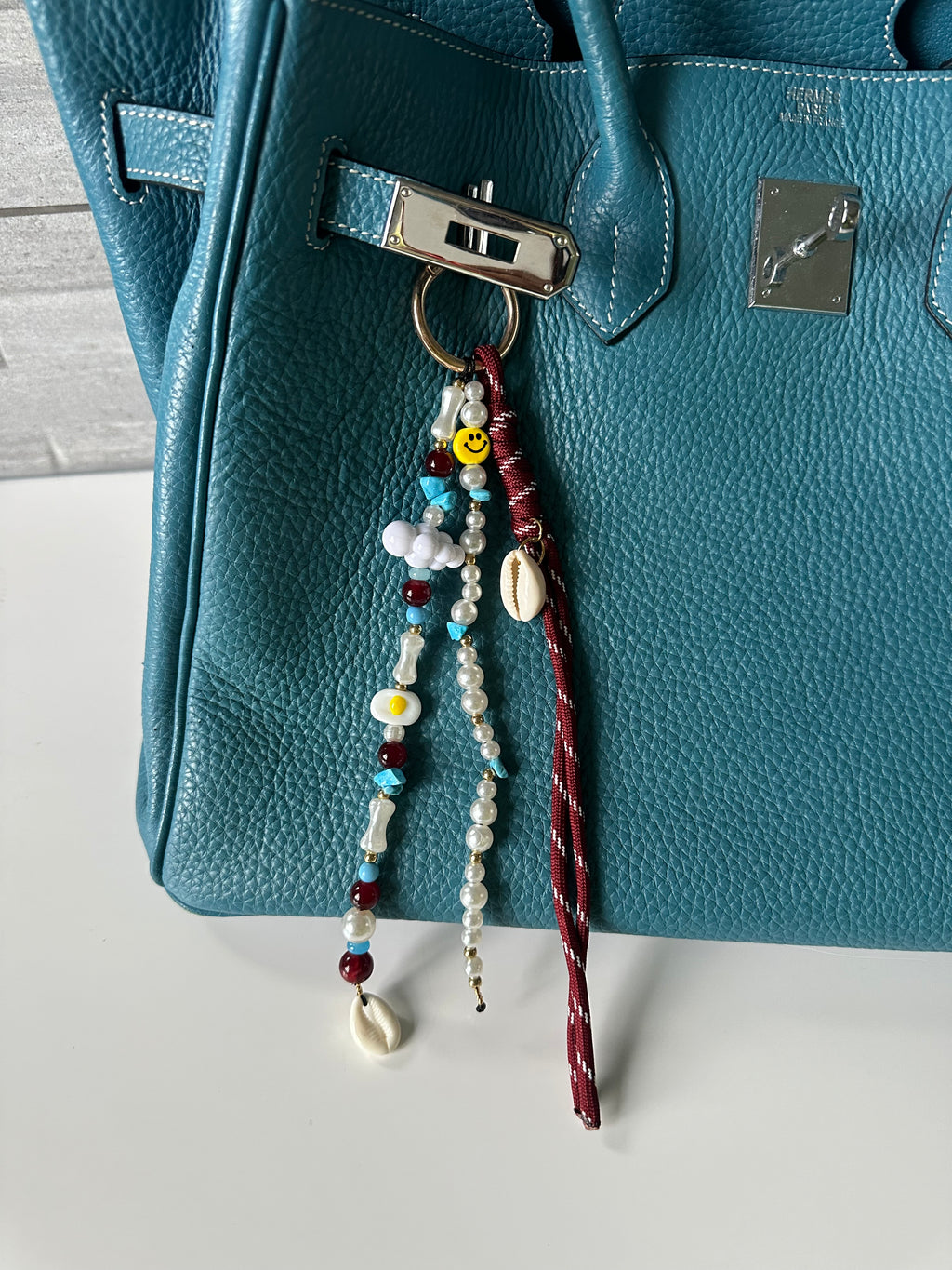 Happy cloud bag charm