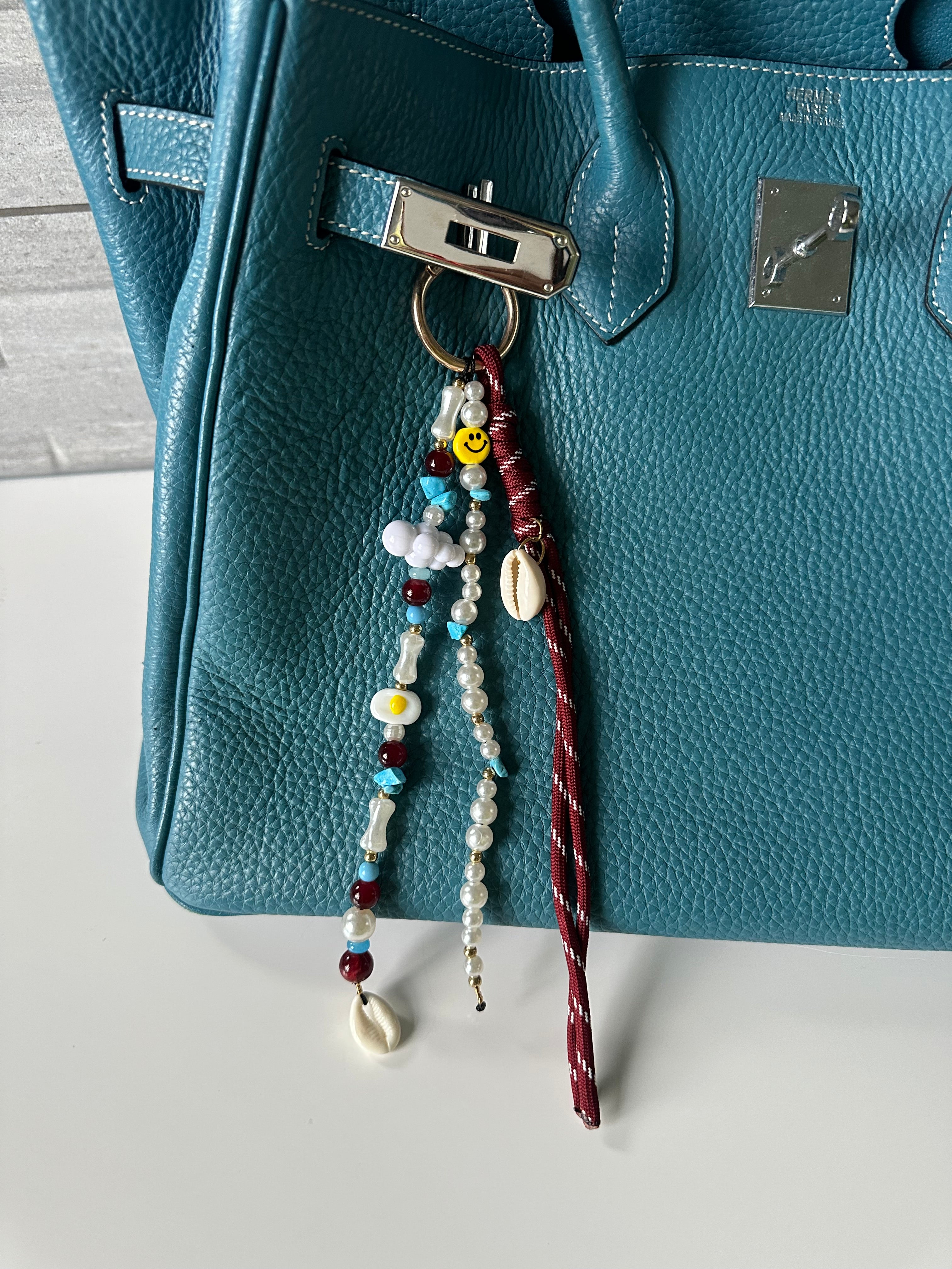 Happy cloud bag charm