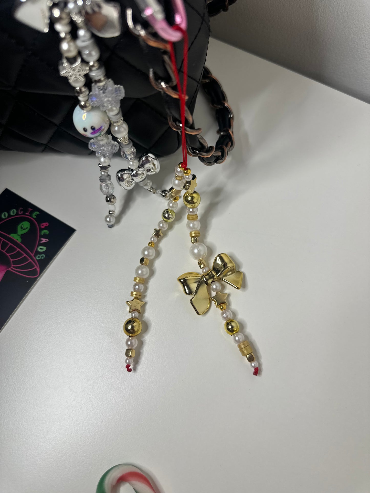 Gold bow charm