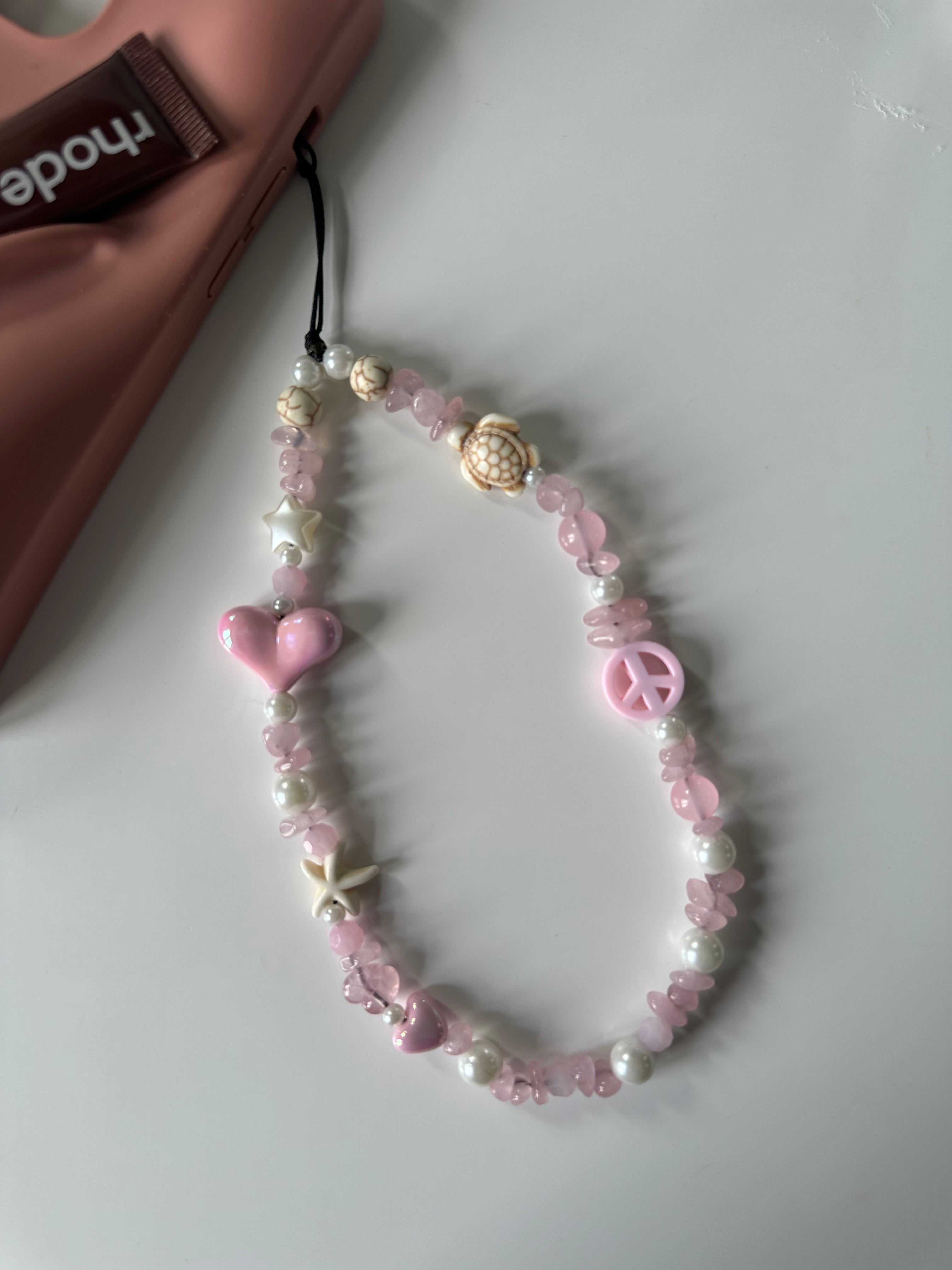 Rose Quartz phone charm