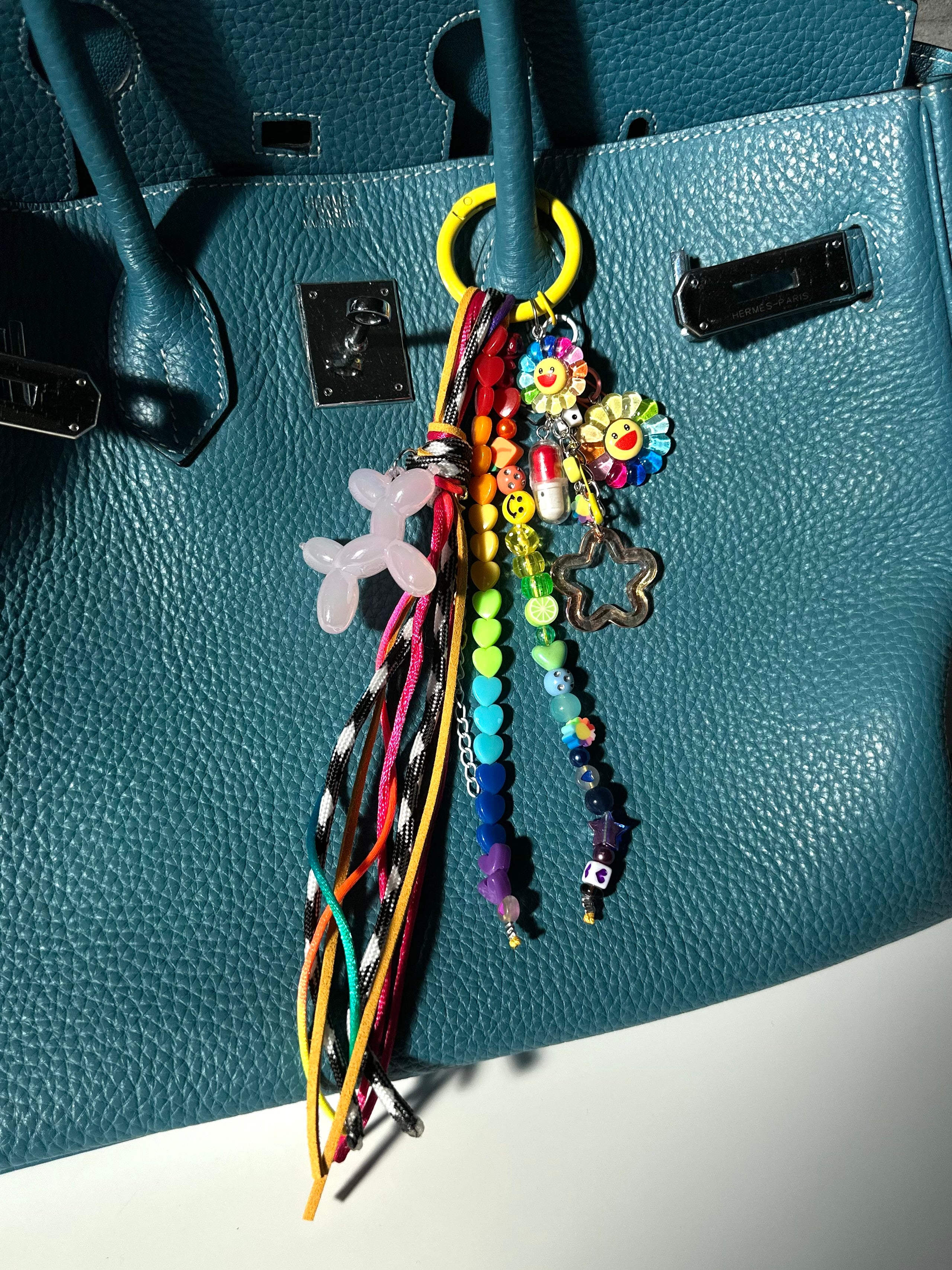 Abby bag charm (pink dog)