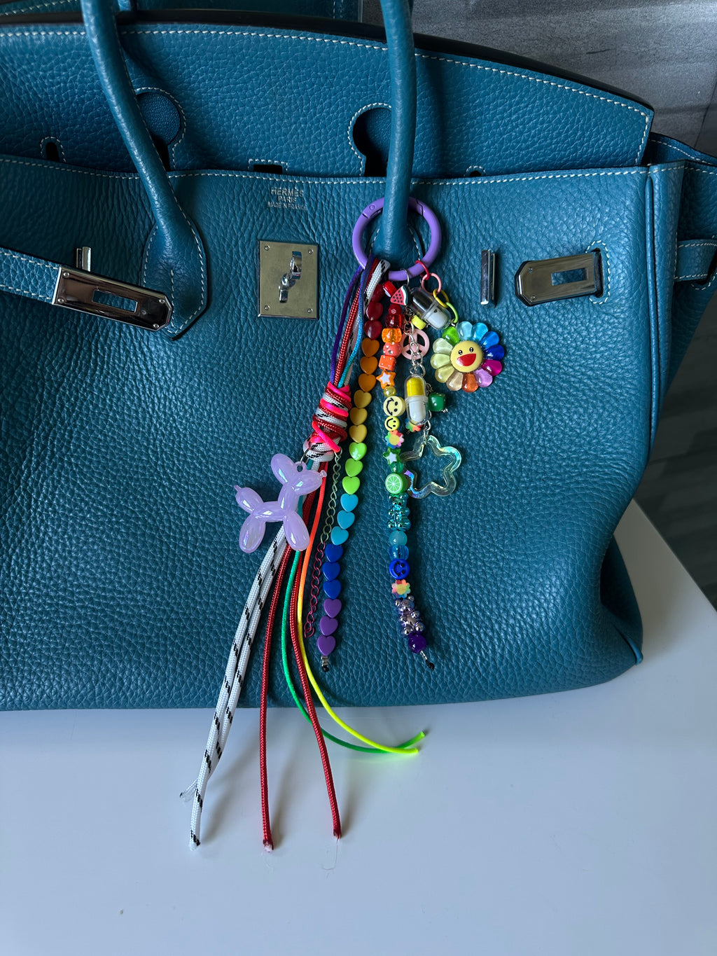 Abby bag charm (pink dog)
