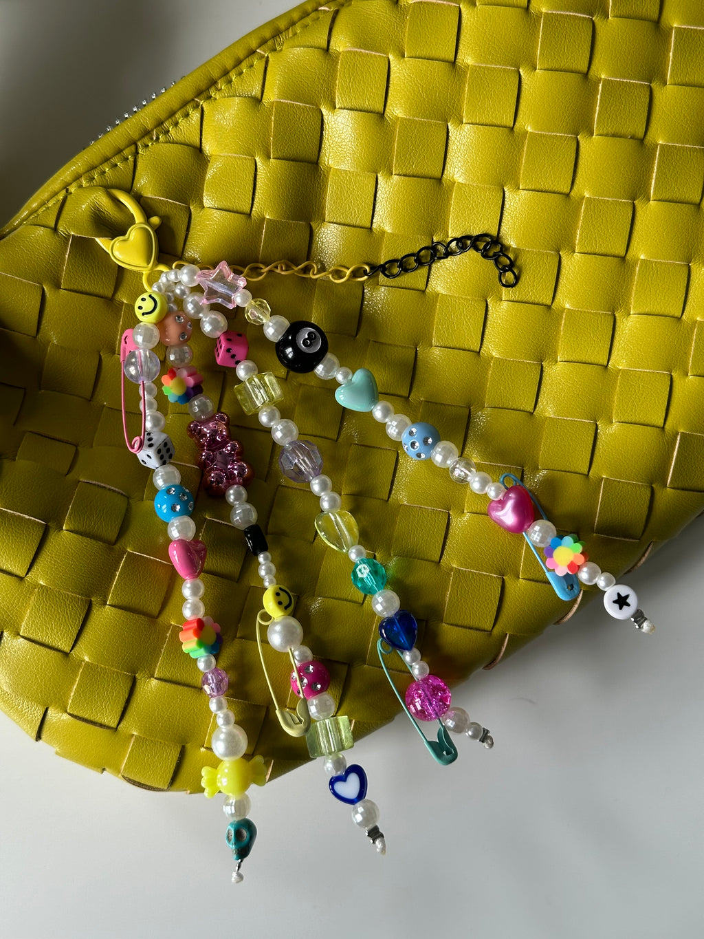 Funky pearl bag charm