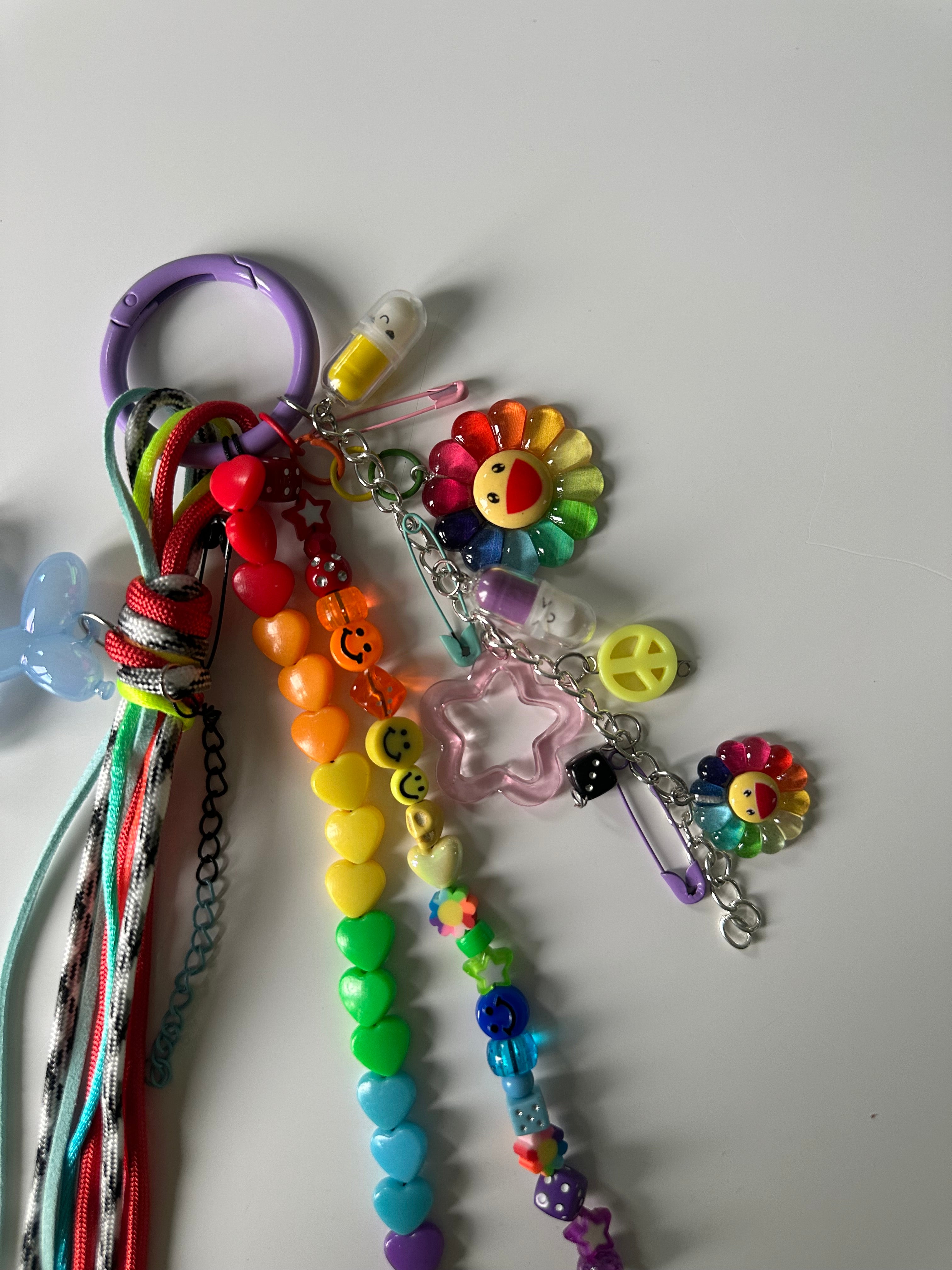 Funky rainbow bag charm
