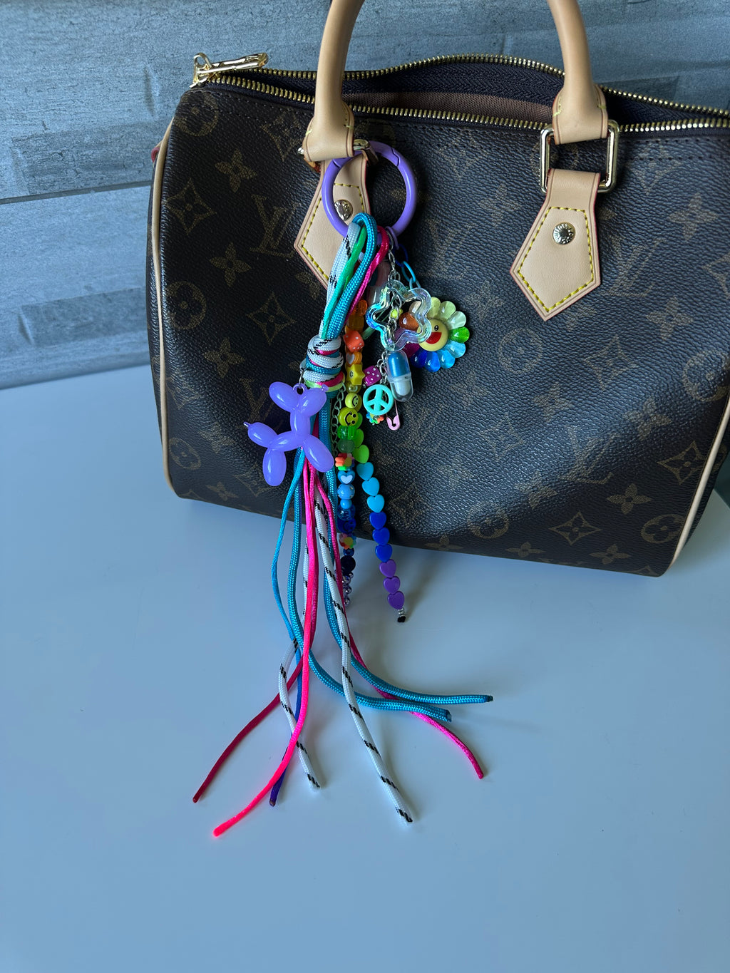 Abby bag charm (purple dog)
