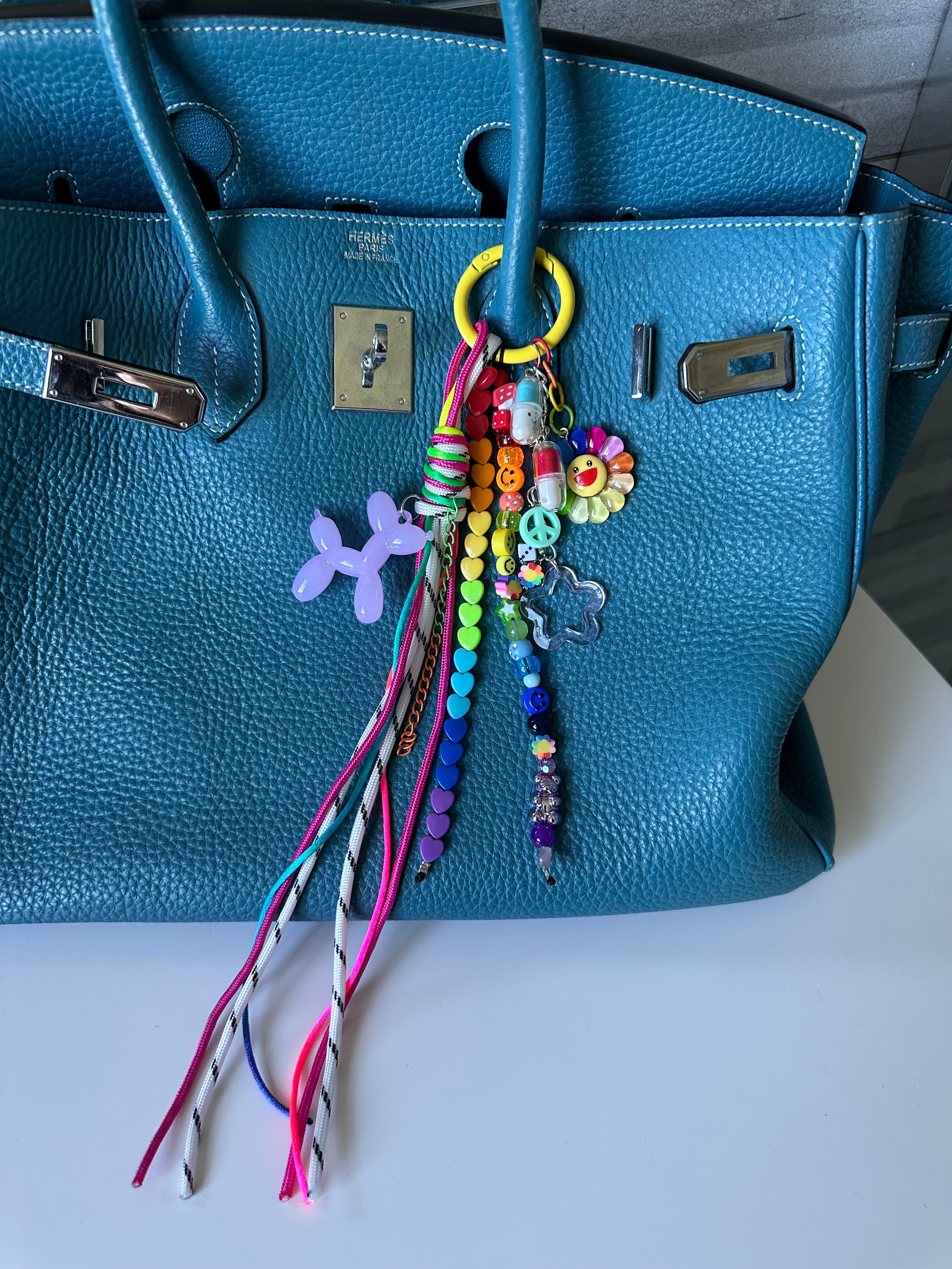 Abby bag charm (purple dog)