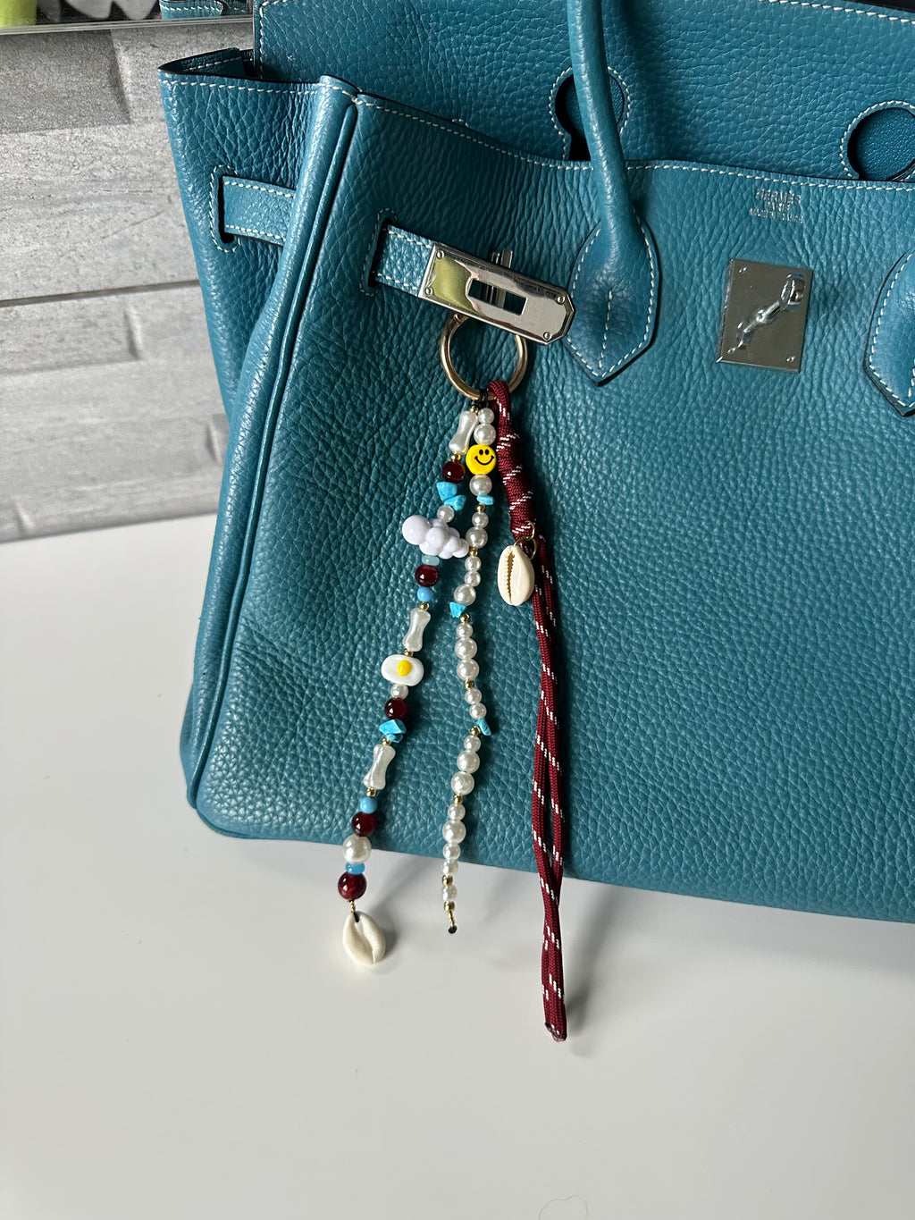 Happy cloud bag charm