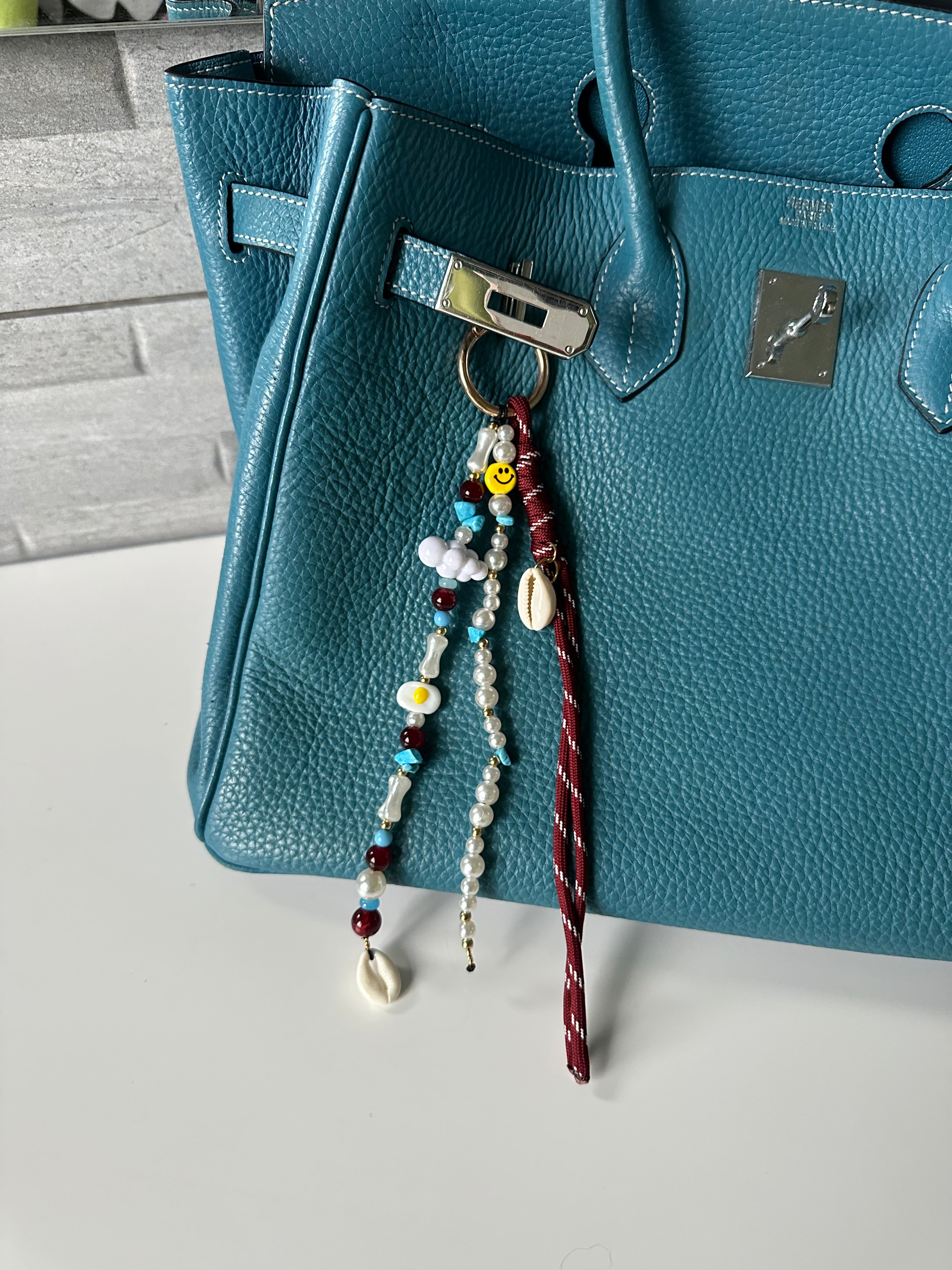 Happy cloud bag charm