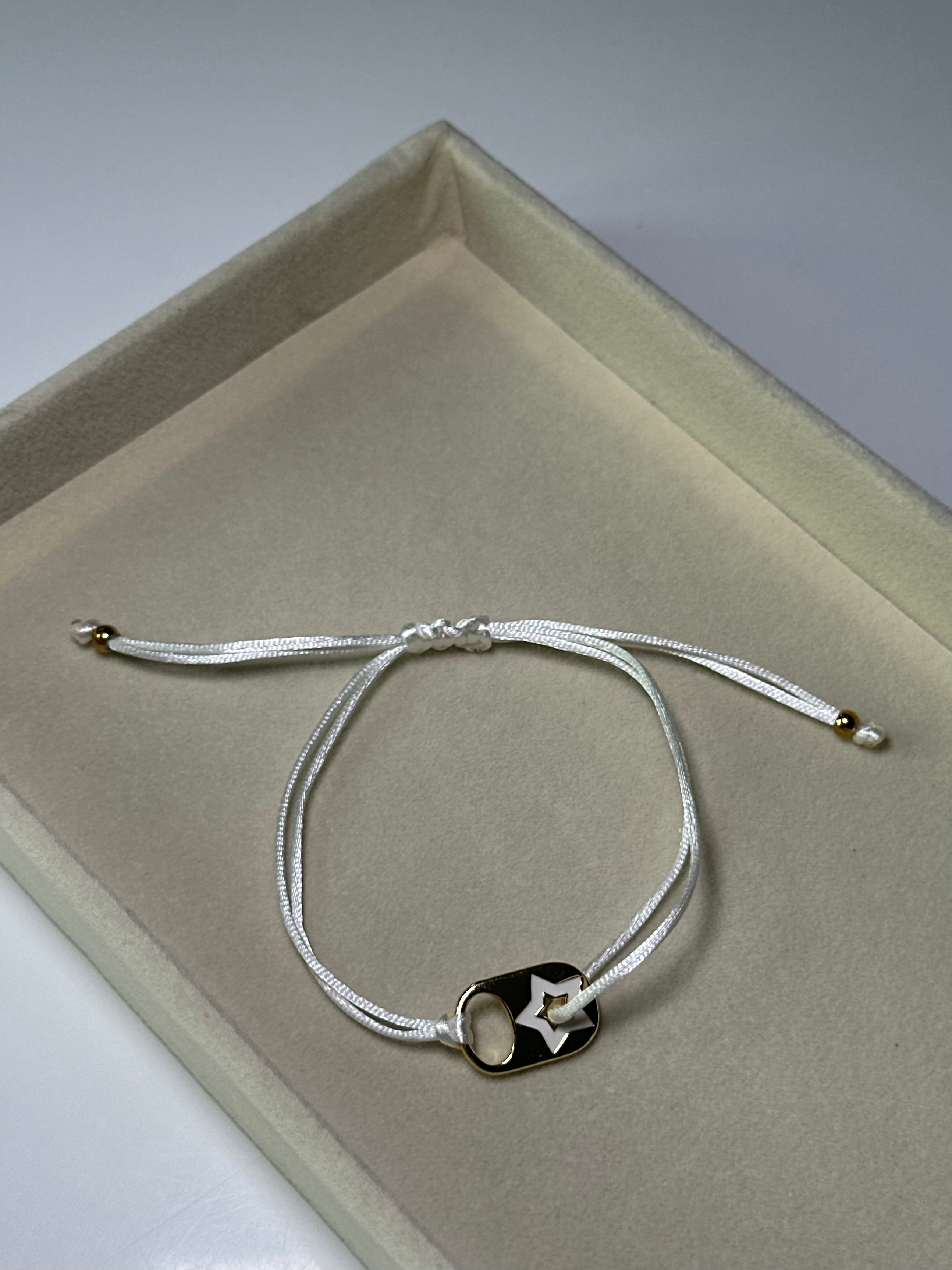 Luna adjustable bracelet (white gold)