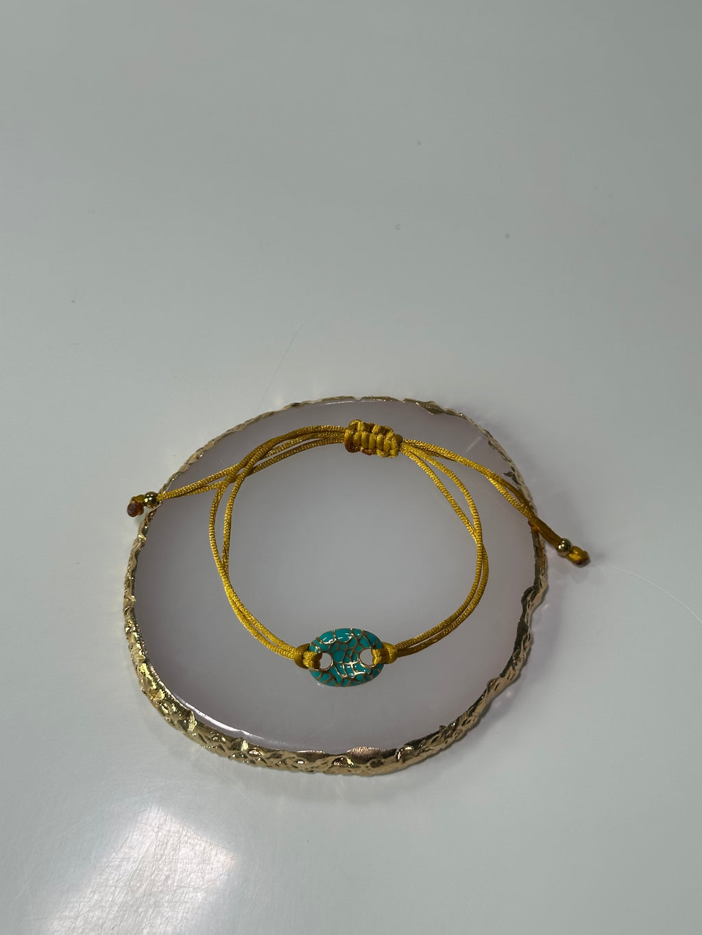 Turquoise adjustable bracelet (gold)