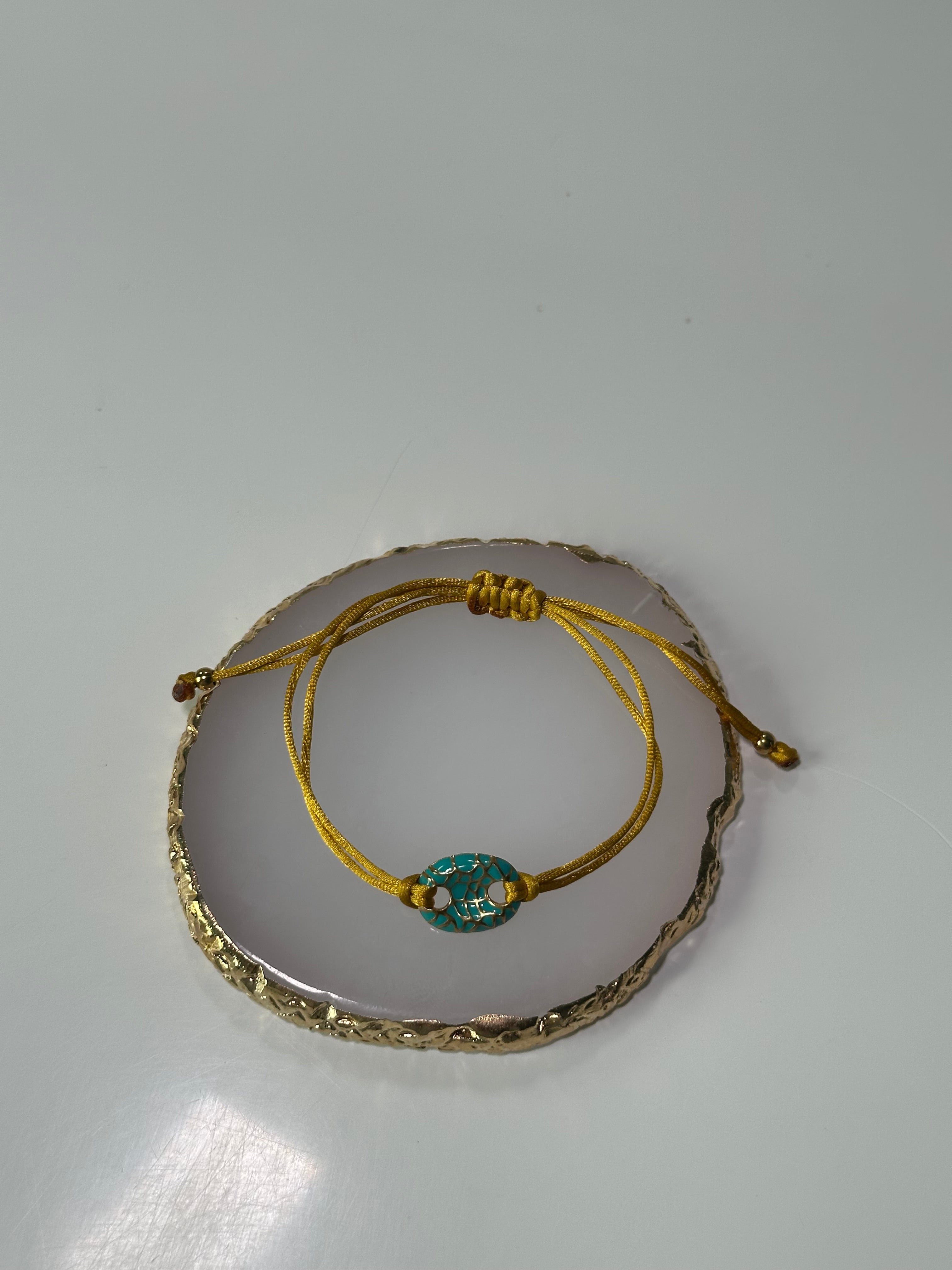 Turquoise adjustable bracelet (gold)