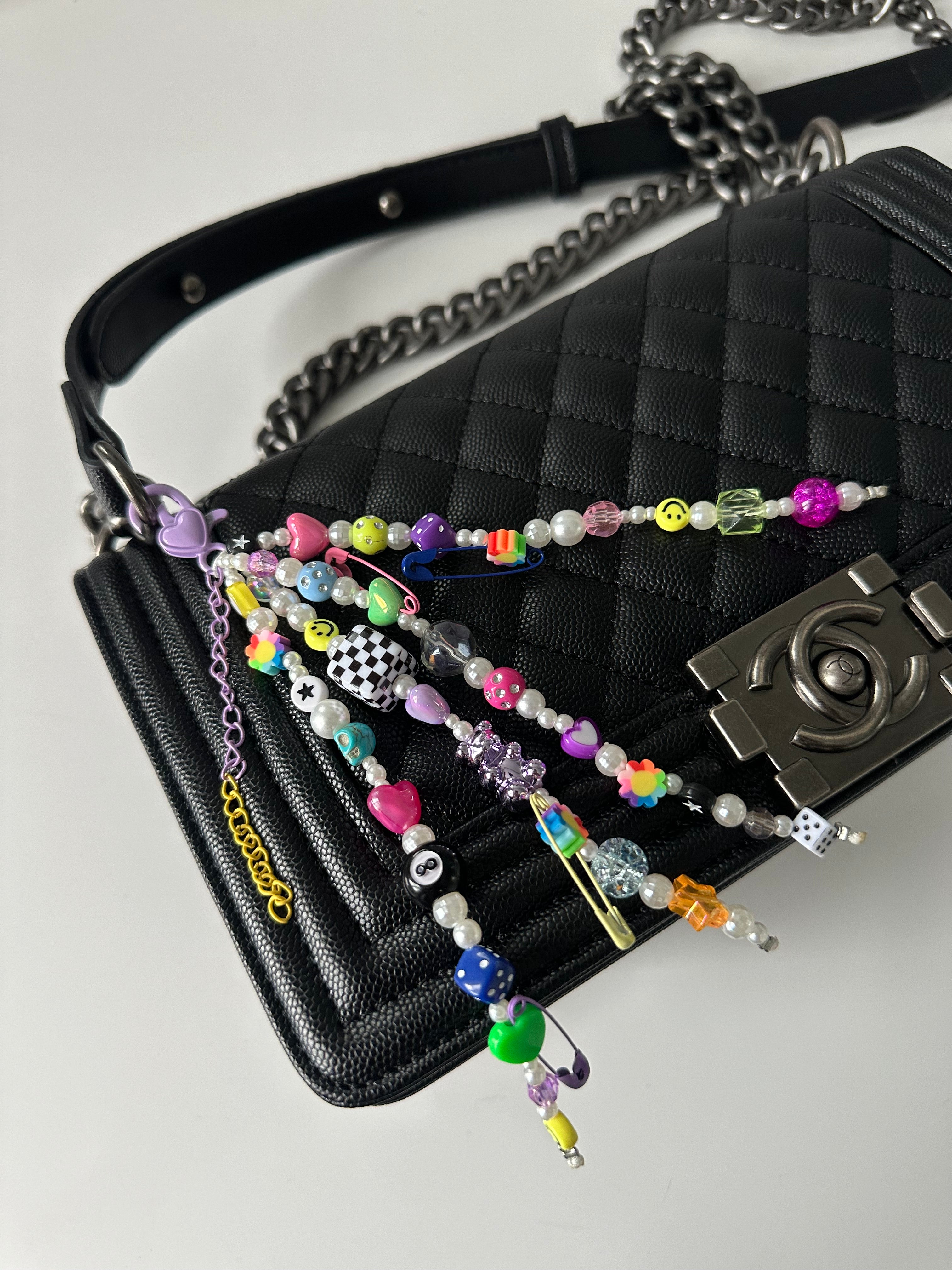 Funky pearl bag charm