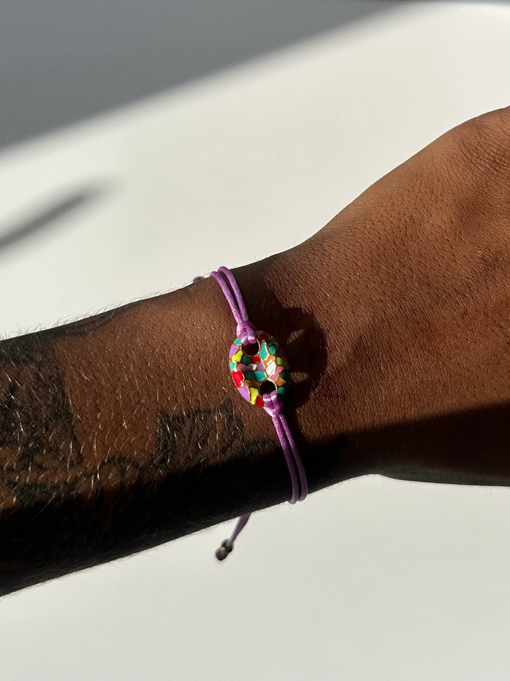 Amethyst adjustable bracelet (gold)