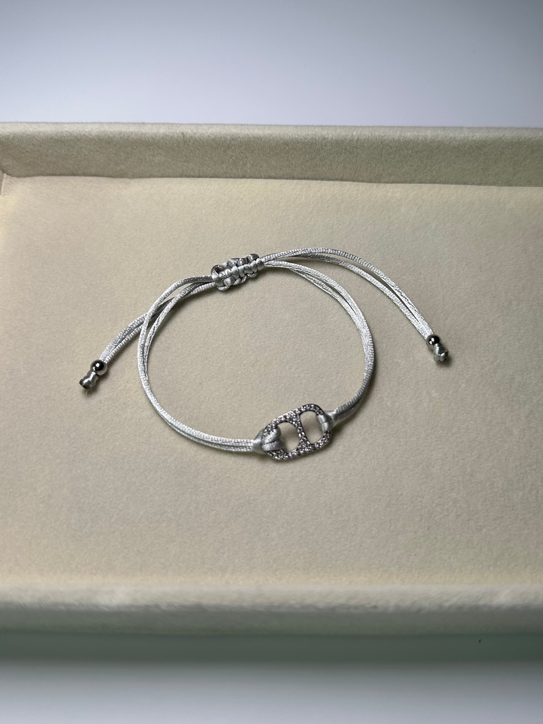 Crystal adjustable bracelet (silver)