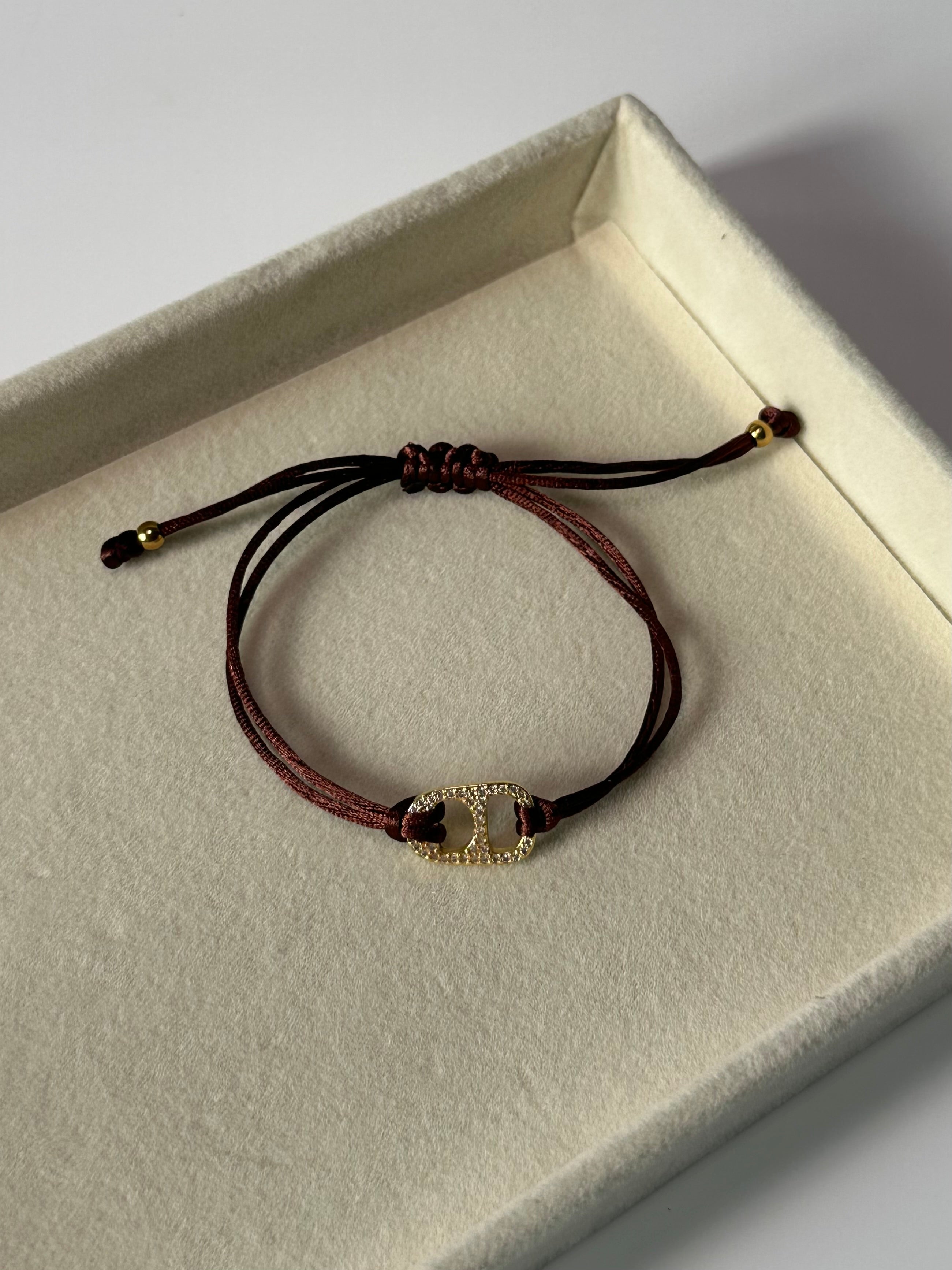 Crystal adjustable bracelet (gold)