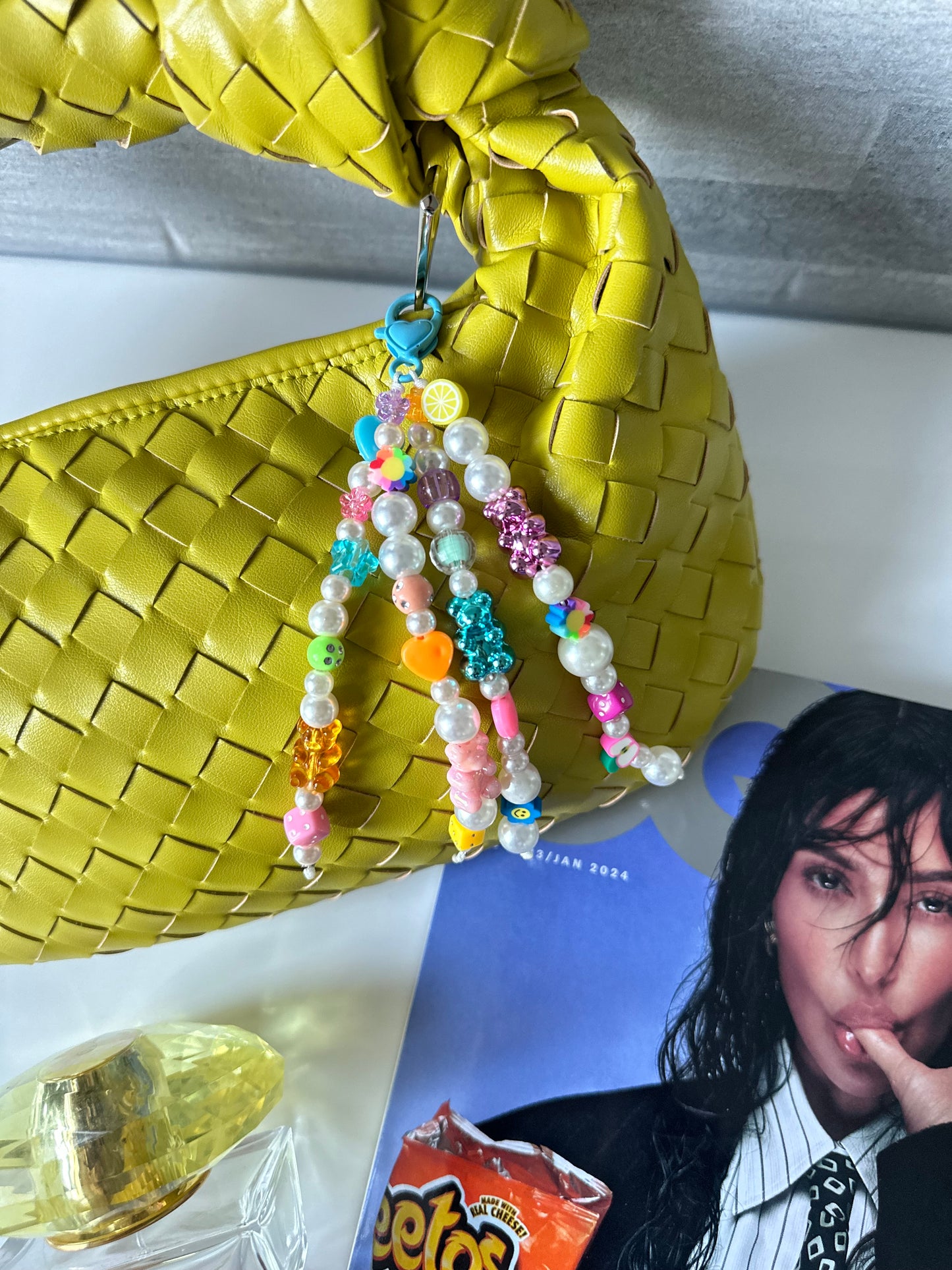 Colourful bag charm