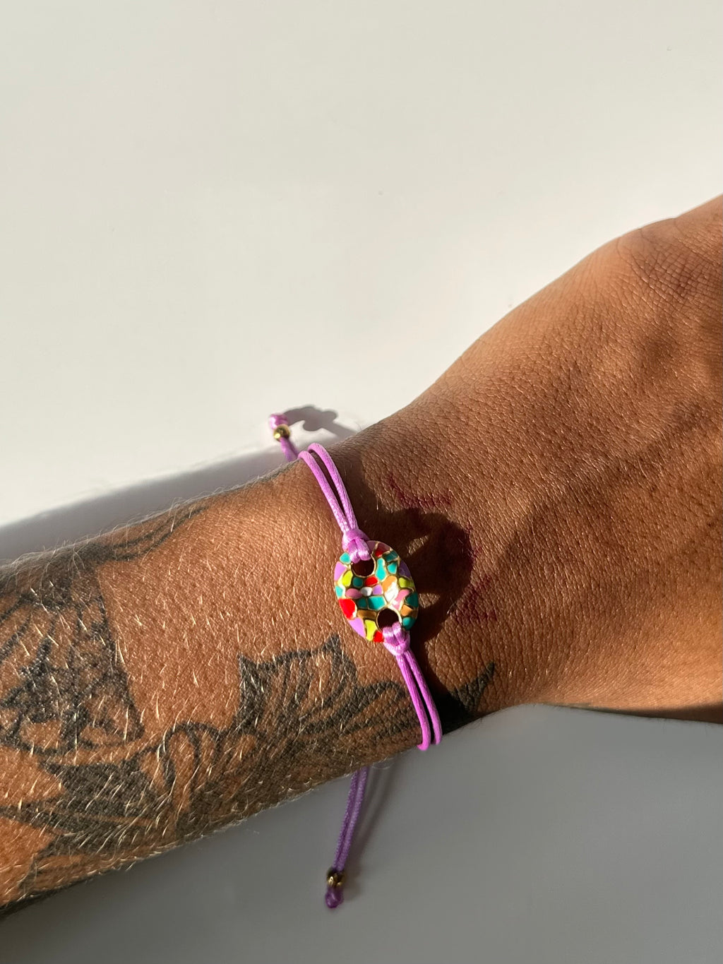 Amethyst adjustable bracelet (gold)