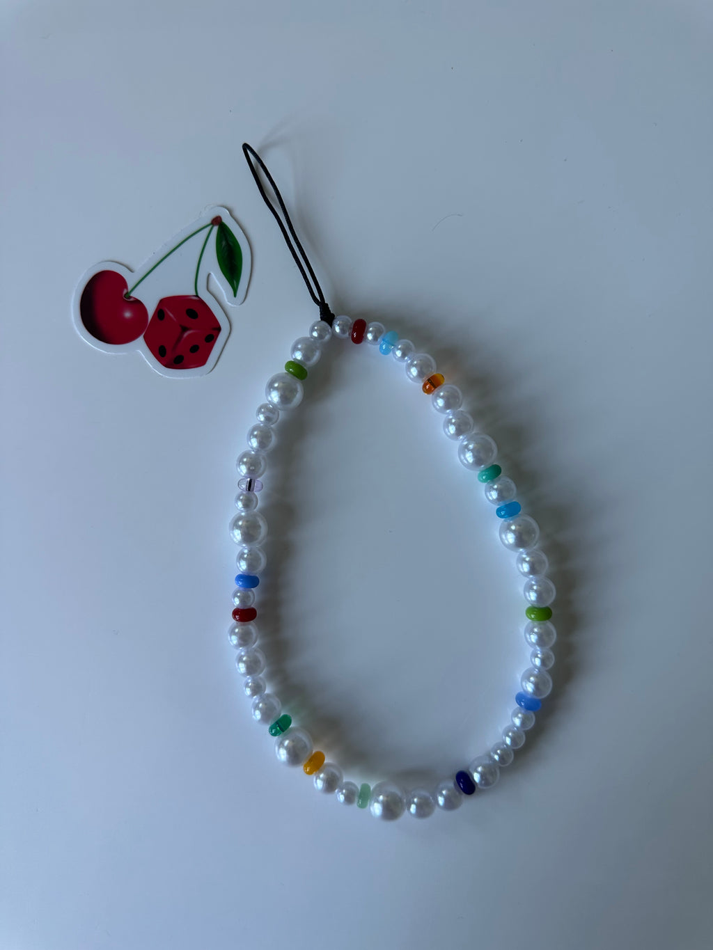 Colourful pearls phone charm