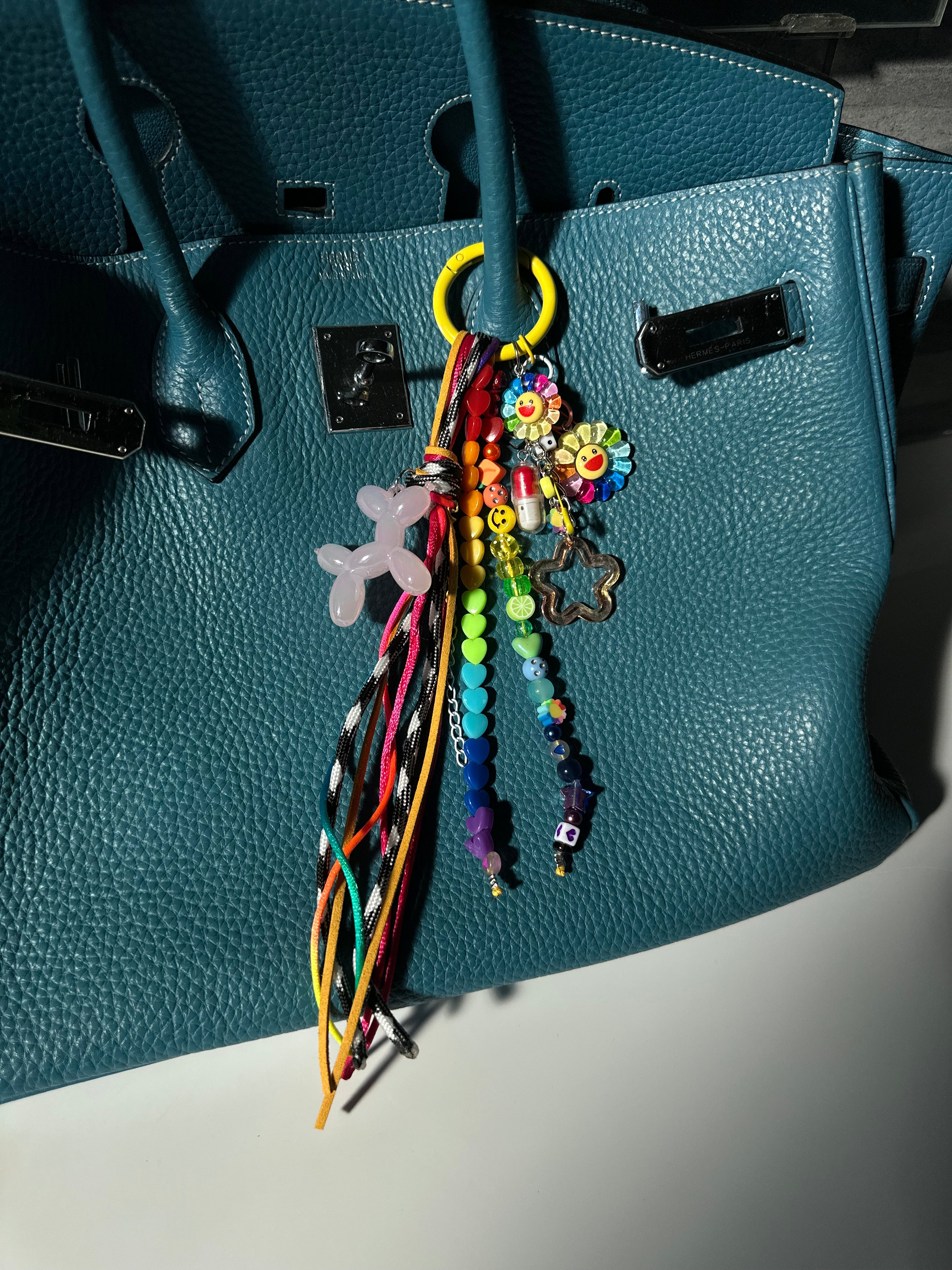 Abby bag charm (pink dog)