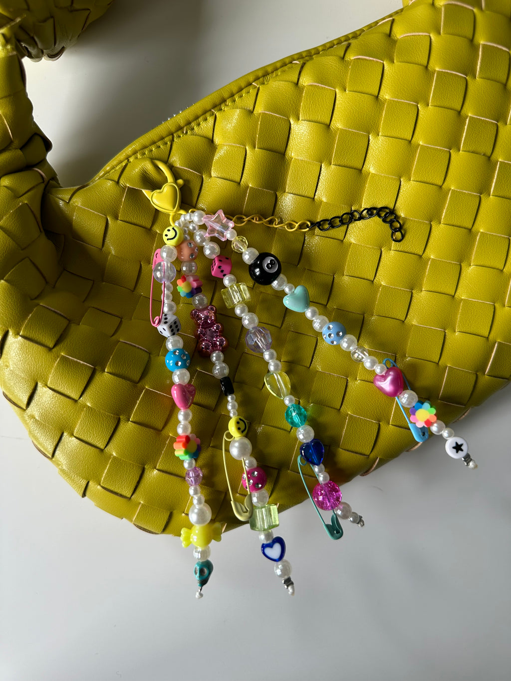 Funky pearl bag charm