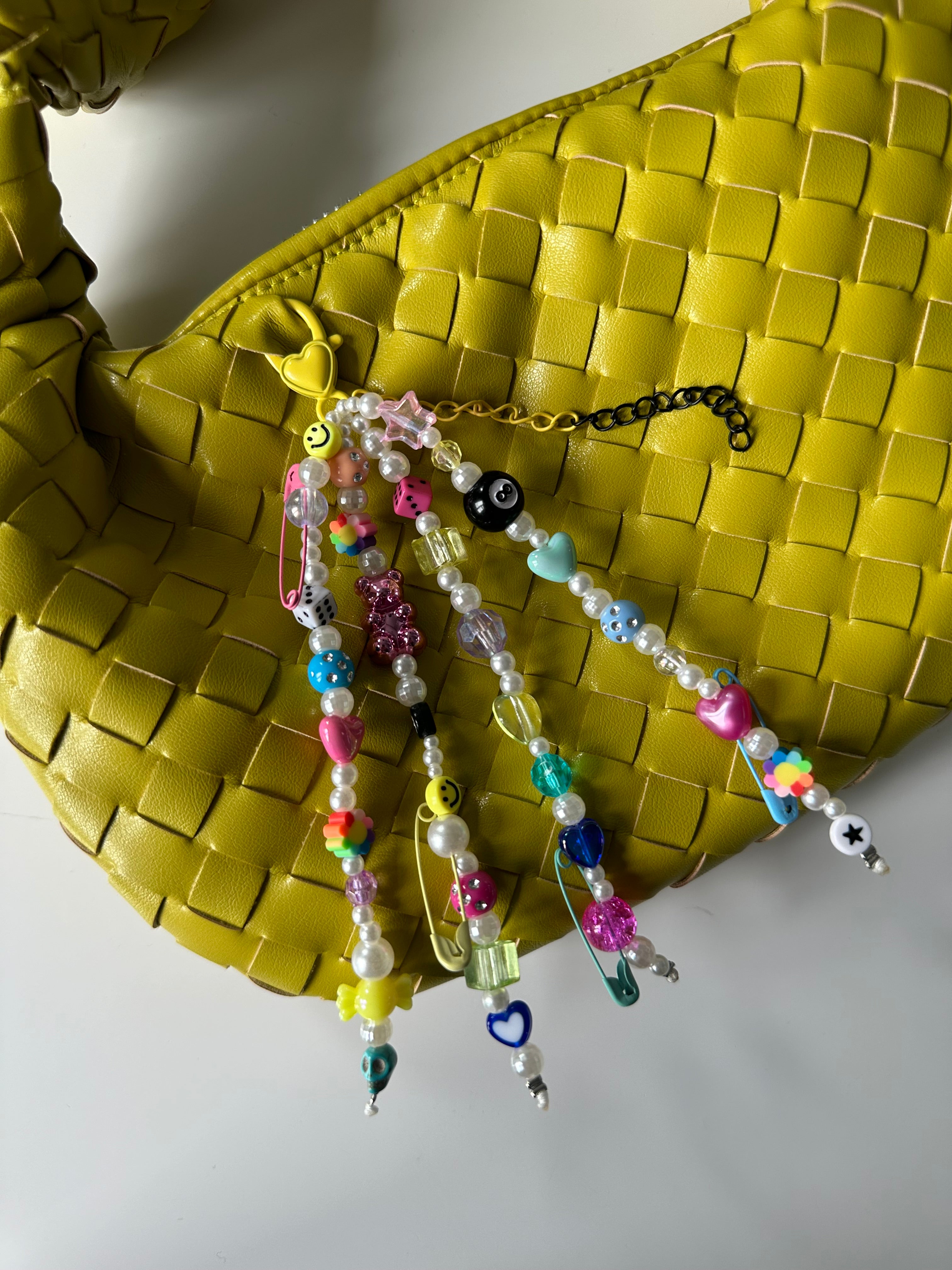 Funky pearl bag charm