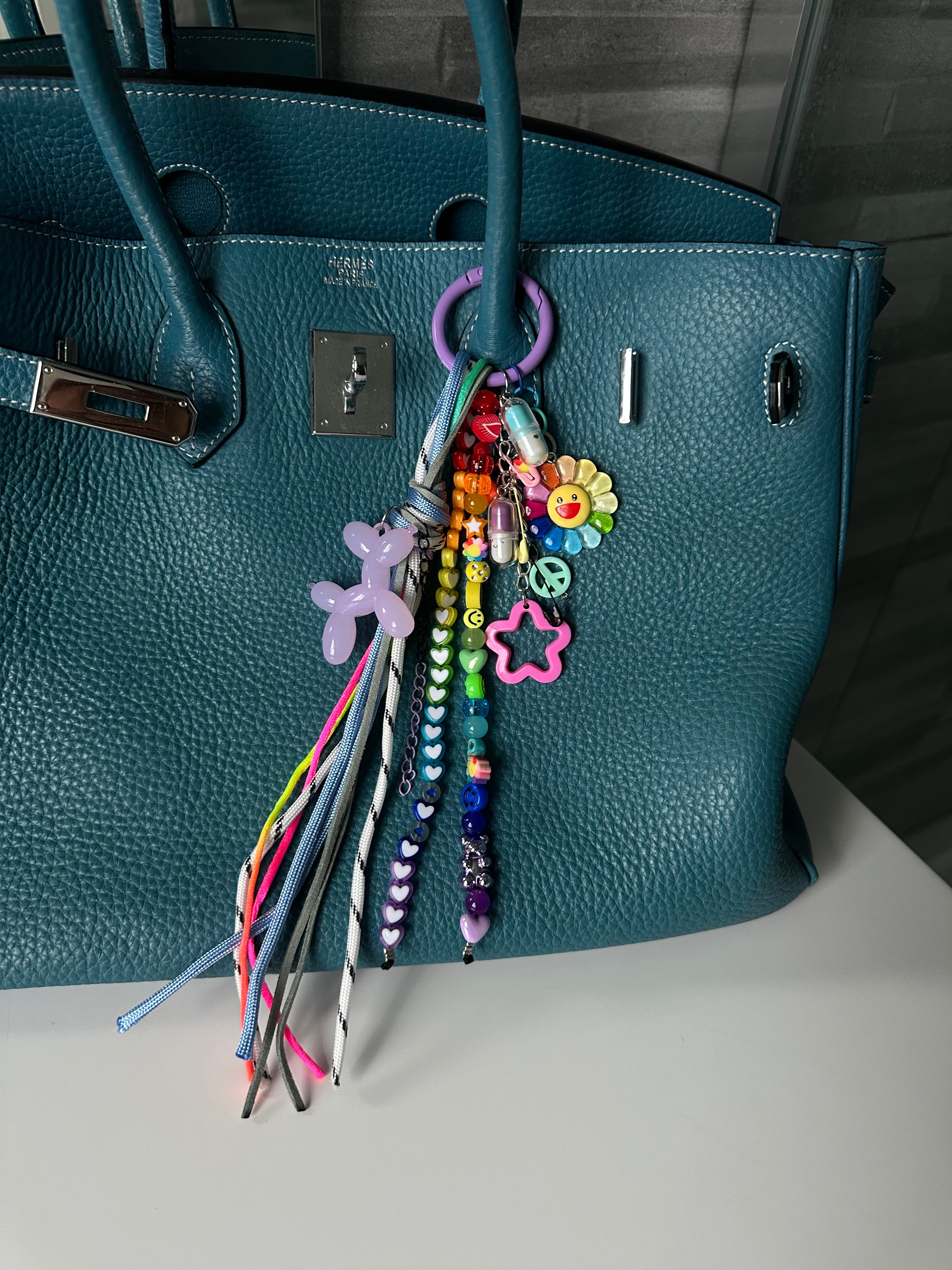 Abby bag charm (purple dog)