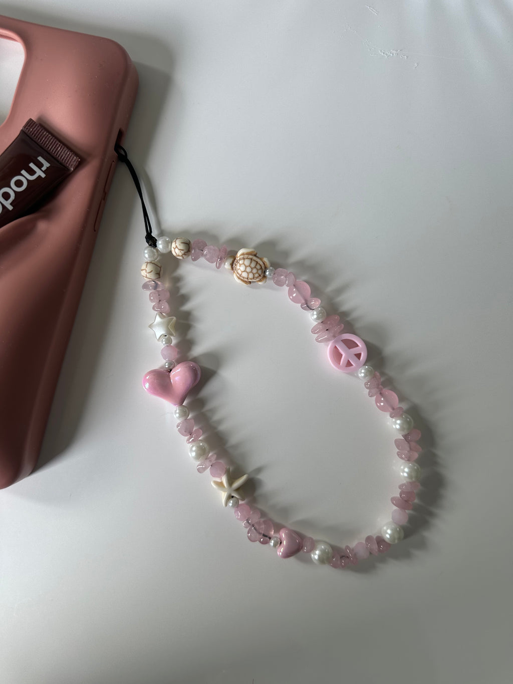 Rose Quartz phone charm