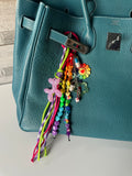 Funky rainbow (pink) bag charm