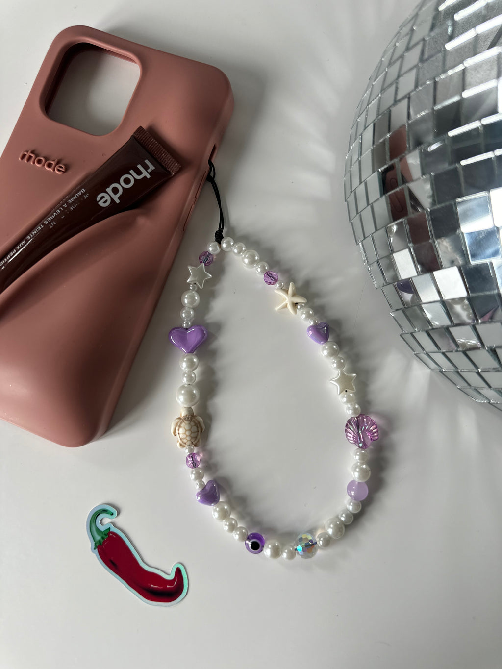 Purple power Phone Charm