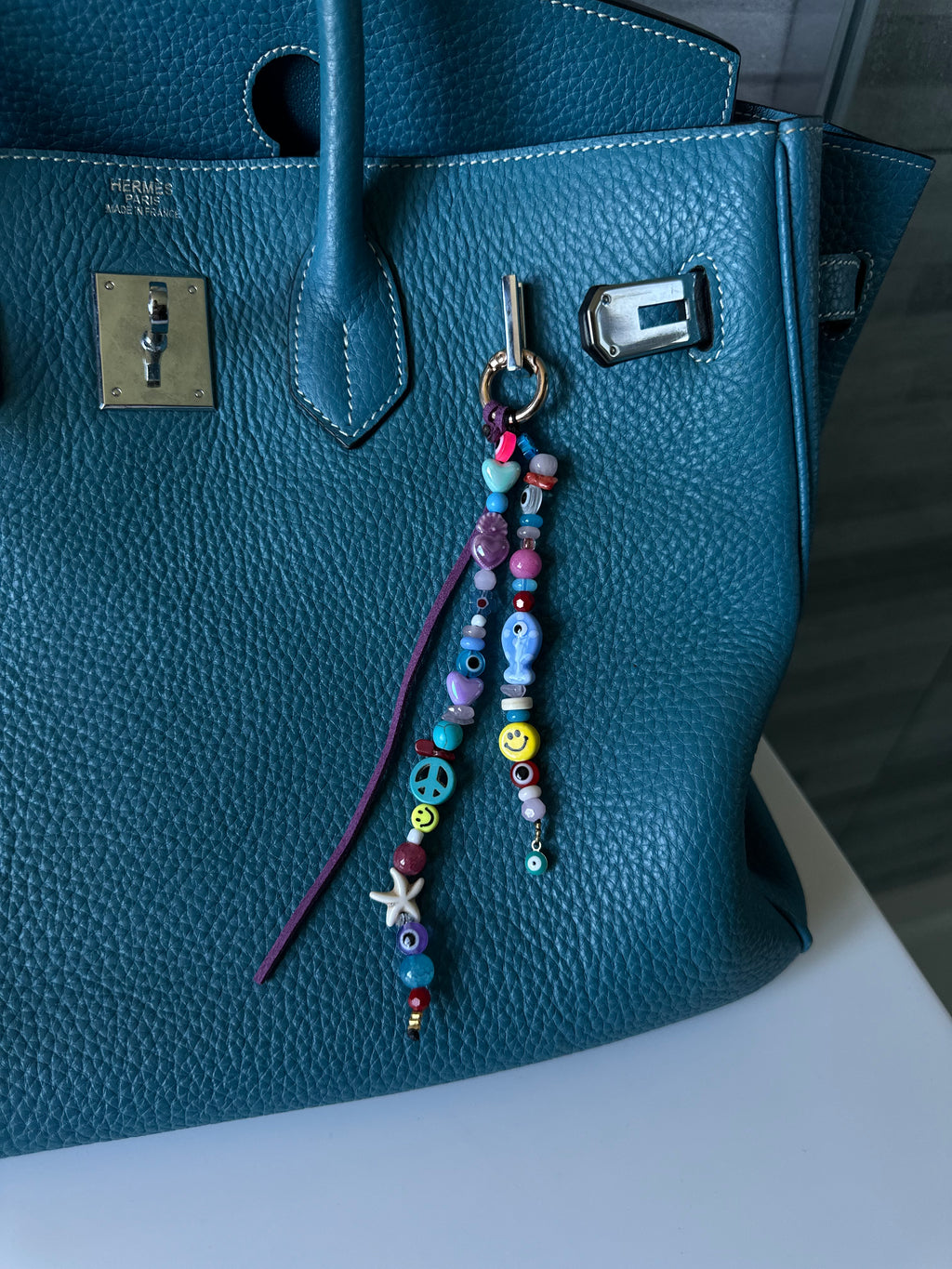 Paisley bag charm (purple)