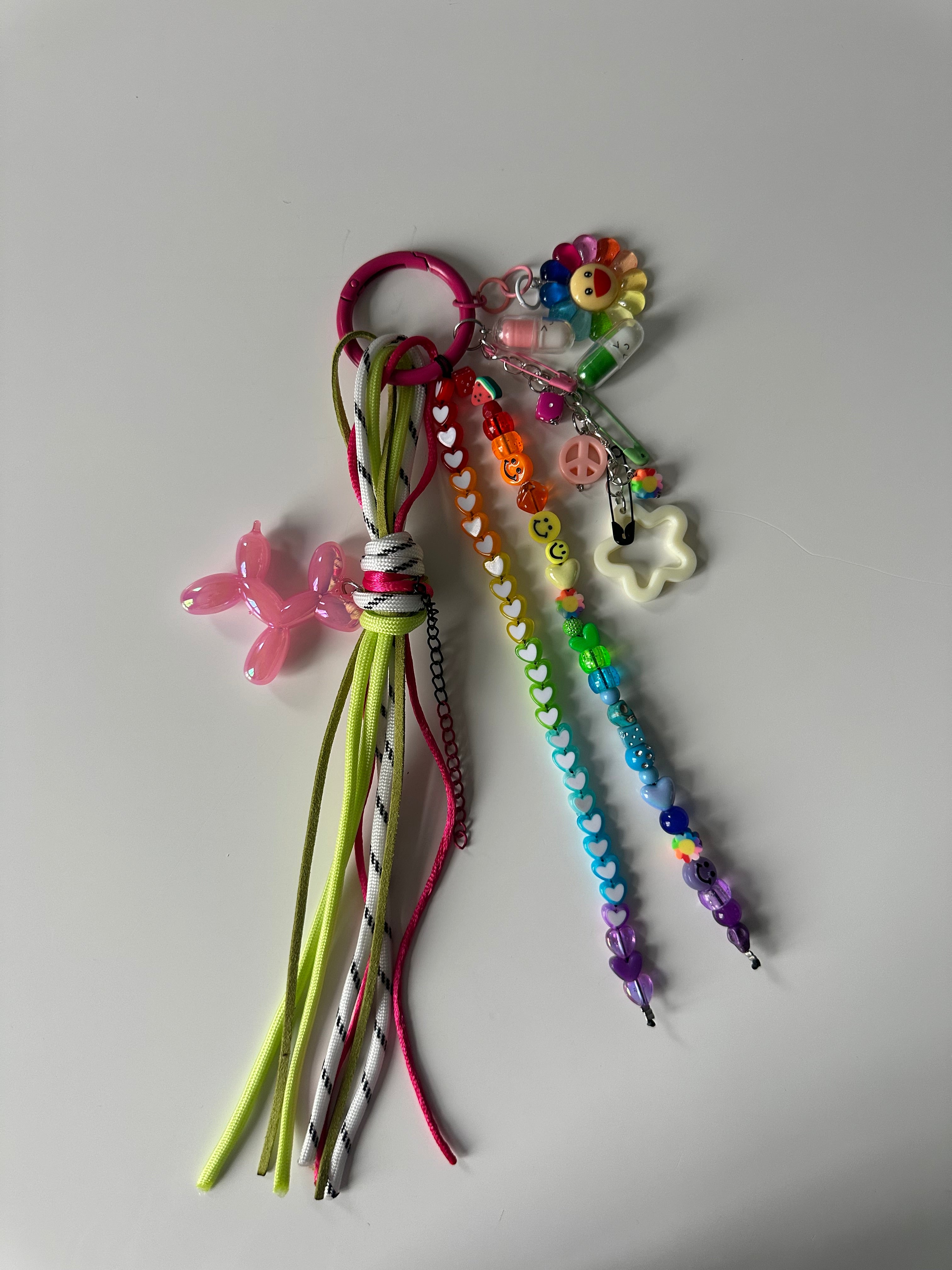 Abby bag charm (pink dog)