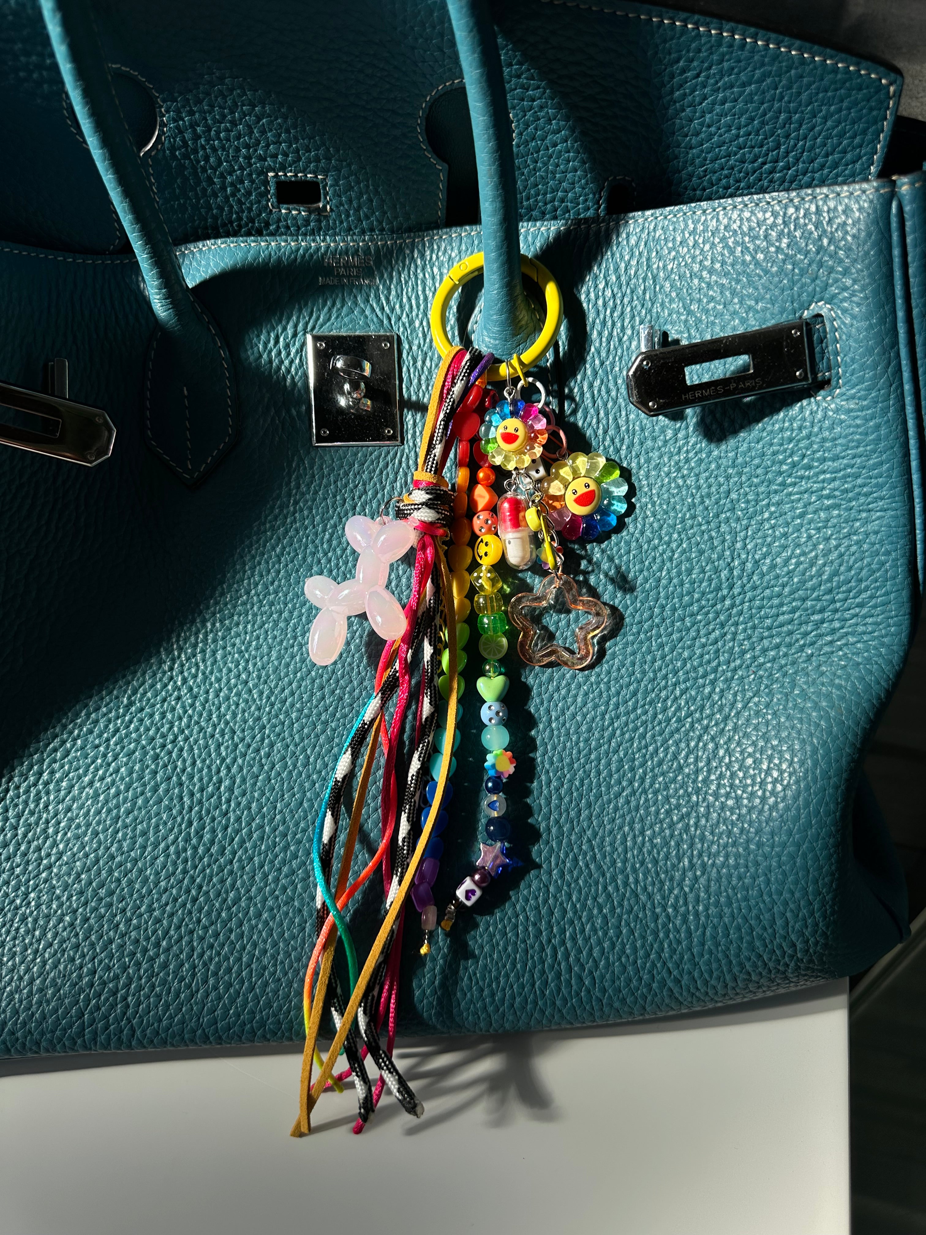 Abby bag charm (pink dog)
